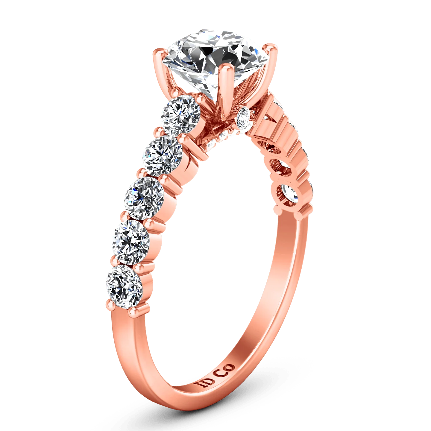Pave Diamond Engagement Ring Grande 14K Rose Gold - Image 2