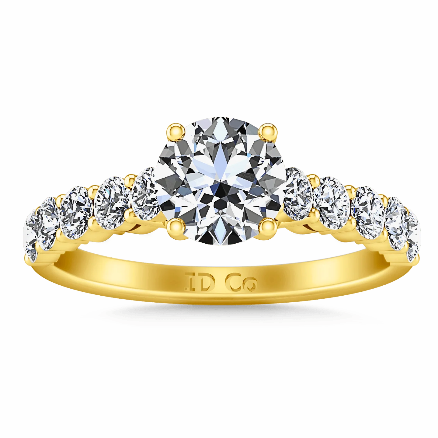 Pave Diamond EngagementRing Grande 14K Yellow Gold
