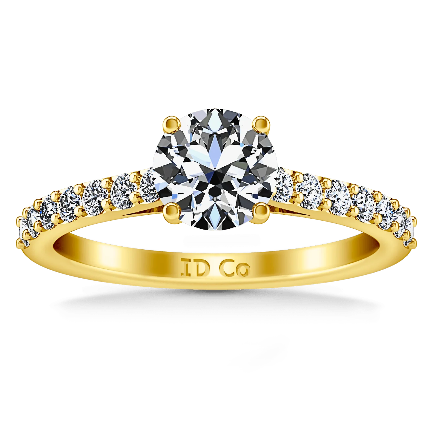 Pave Diamond EngagementRing Harmoney 14K Yellow Gold