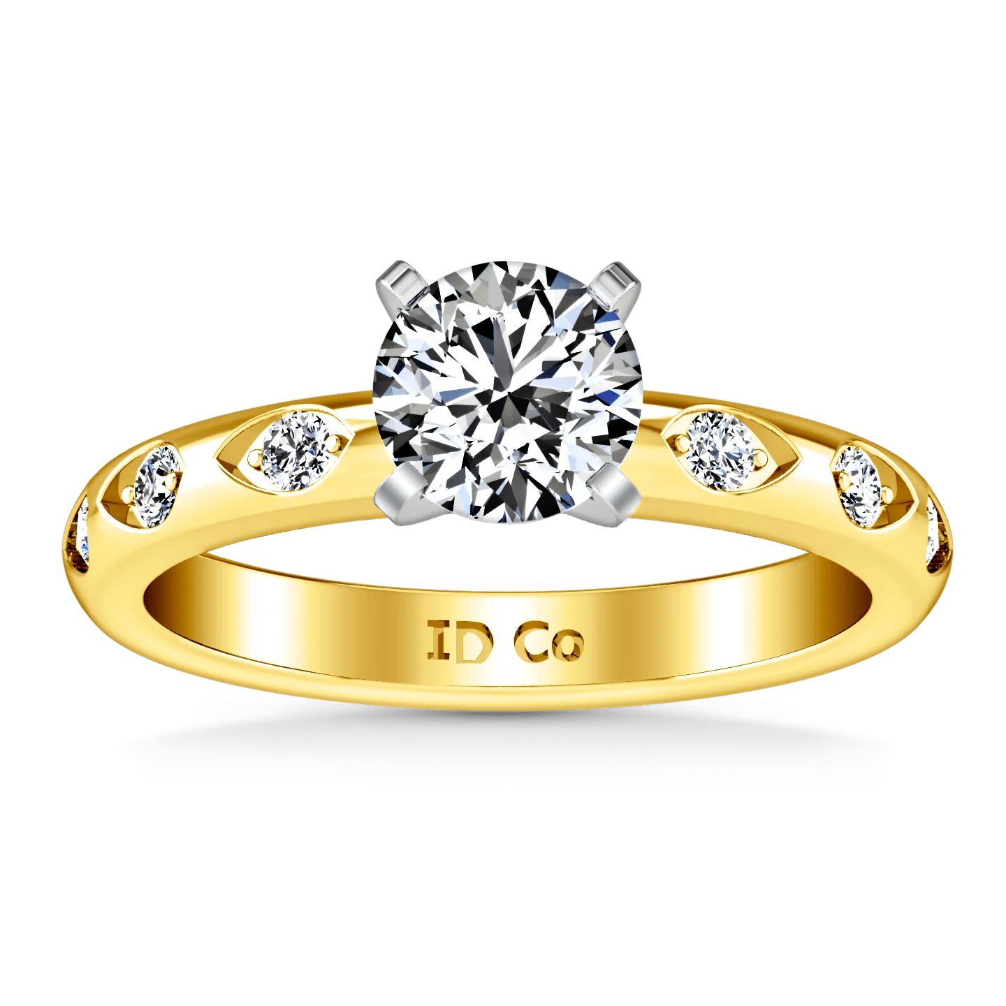 Pave Diamond EngagementRing Jazz 14K Yellow Gold