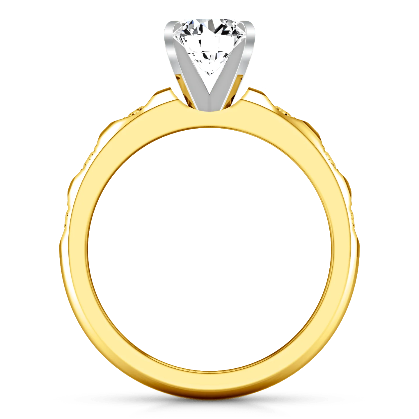 Pave Diamond EngagementRing Jazz 14K Yellow Gold - Image 3