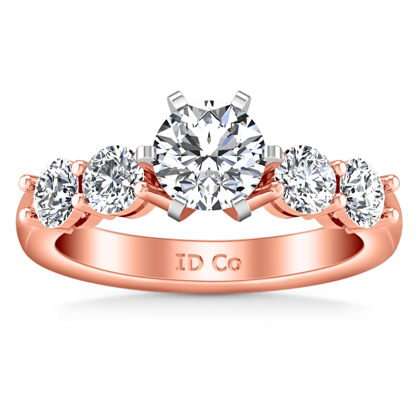 Pave Diamond Engagement Ring Journey 14K Rose Gold