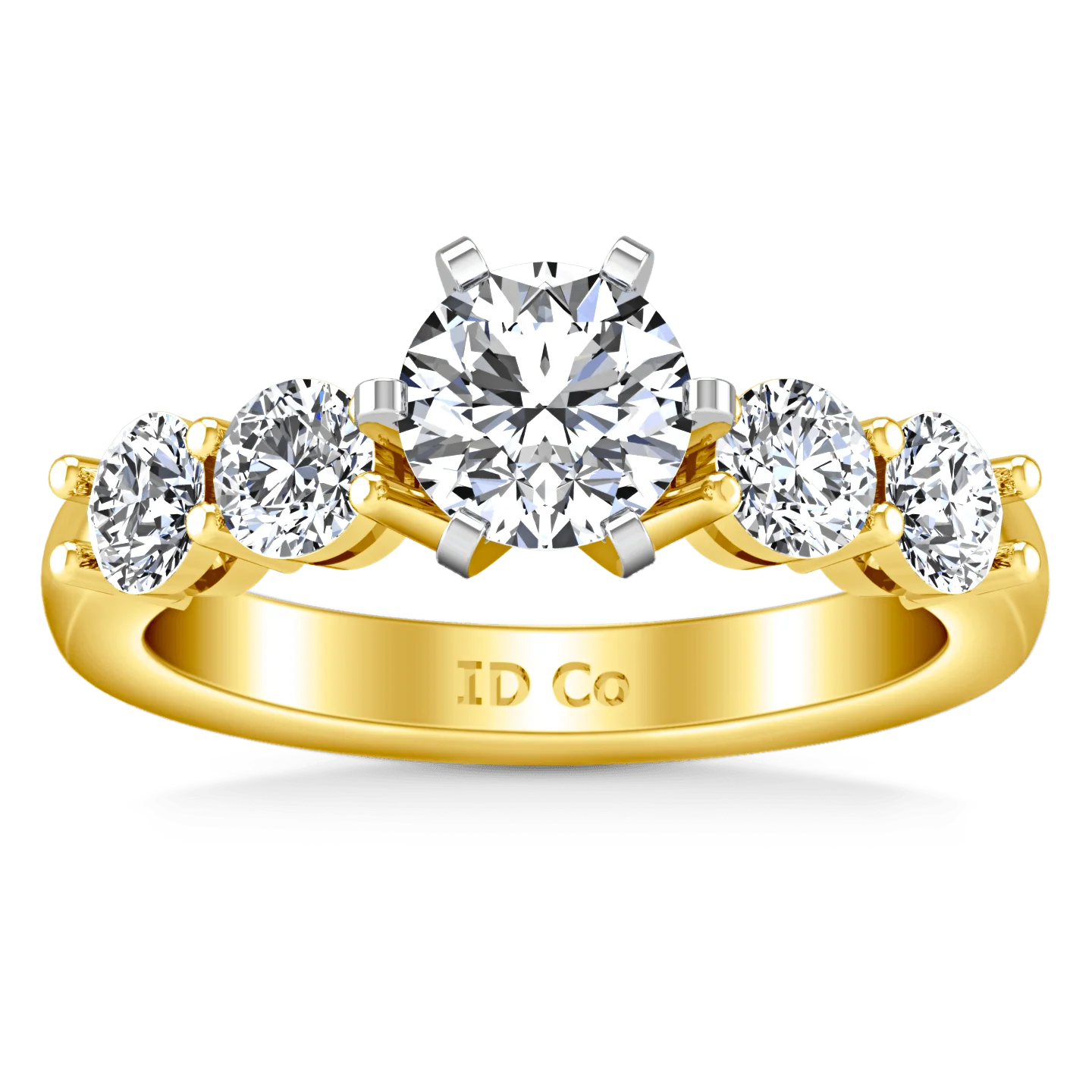 Pave Diamond EngagementRing Journey 14K Yellow Gold