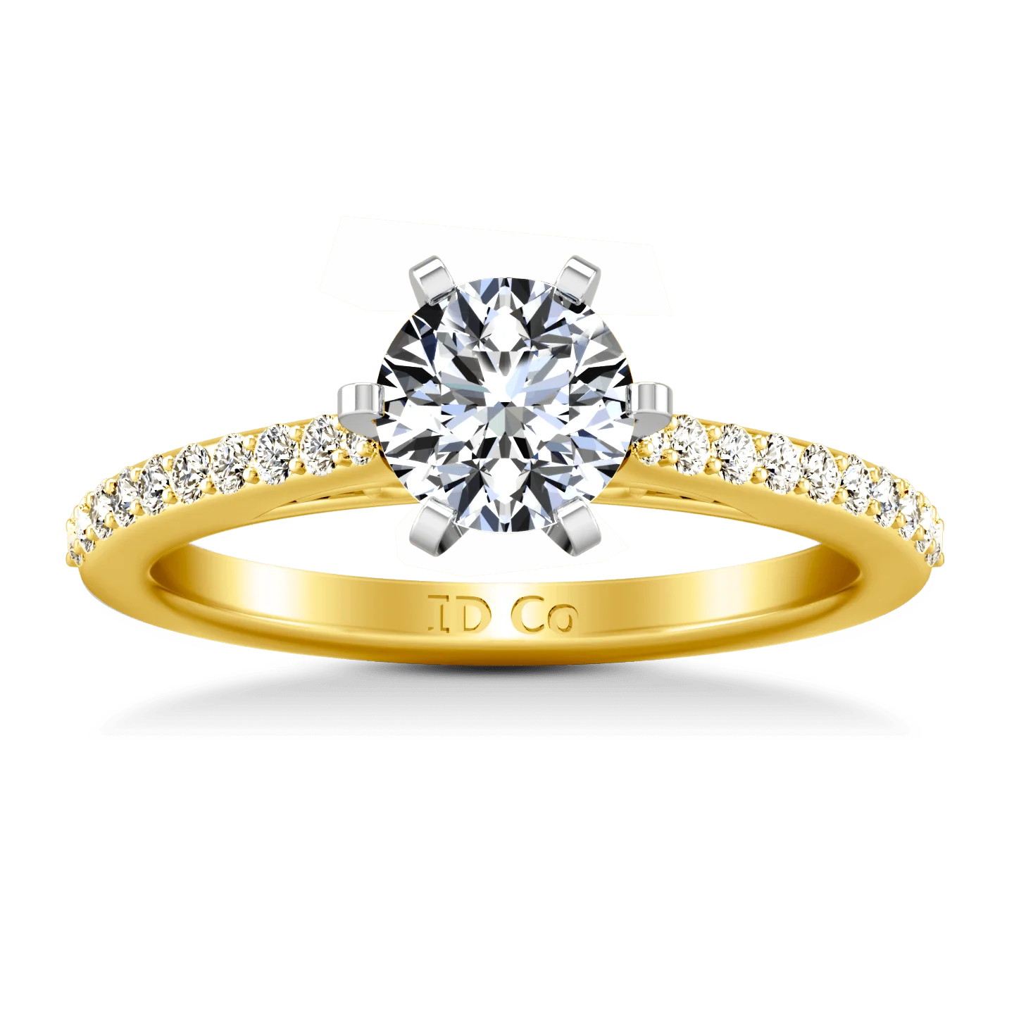 Pave Diamond EngagementRing Juliette 14K Yellow Gold