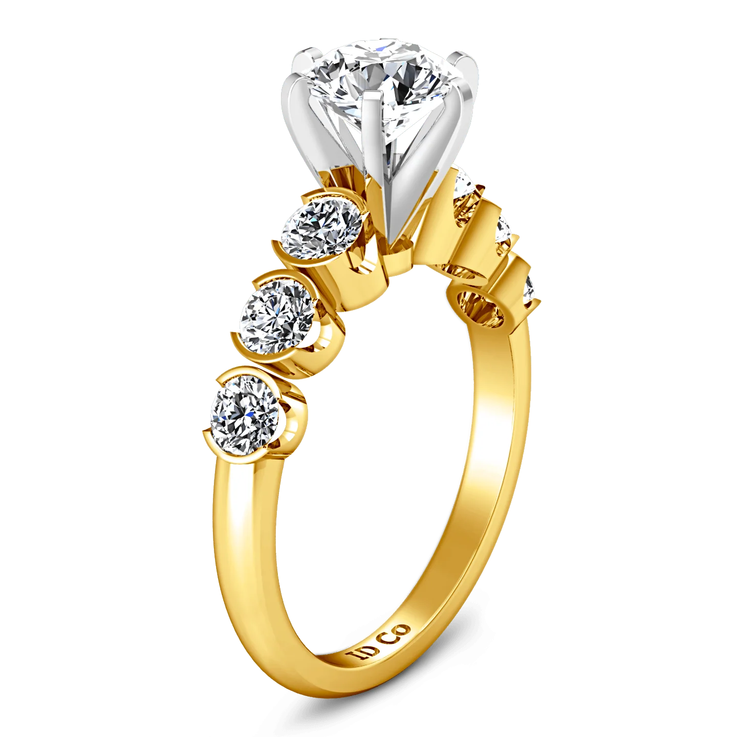 Pave Diamond EngagementRing Karen 14K Yellow Gold - Image 2