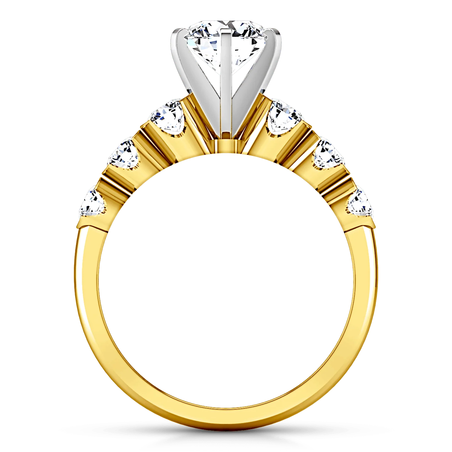 Pave Diamond EngagementRing Karen 14K Yellow Gold - Image 3