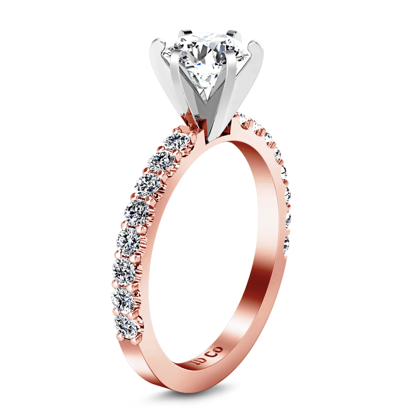 Pave Diamond Engagement Ring Lauren 14K Rose Gold - Image 2