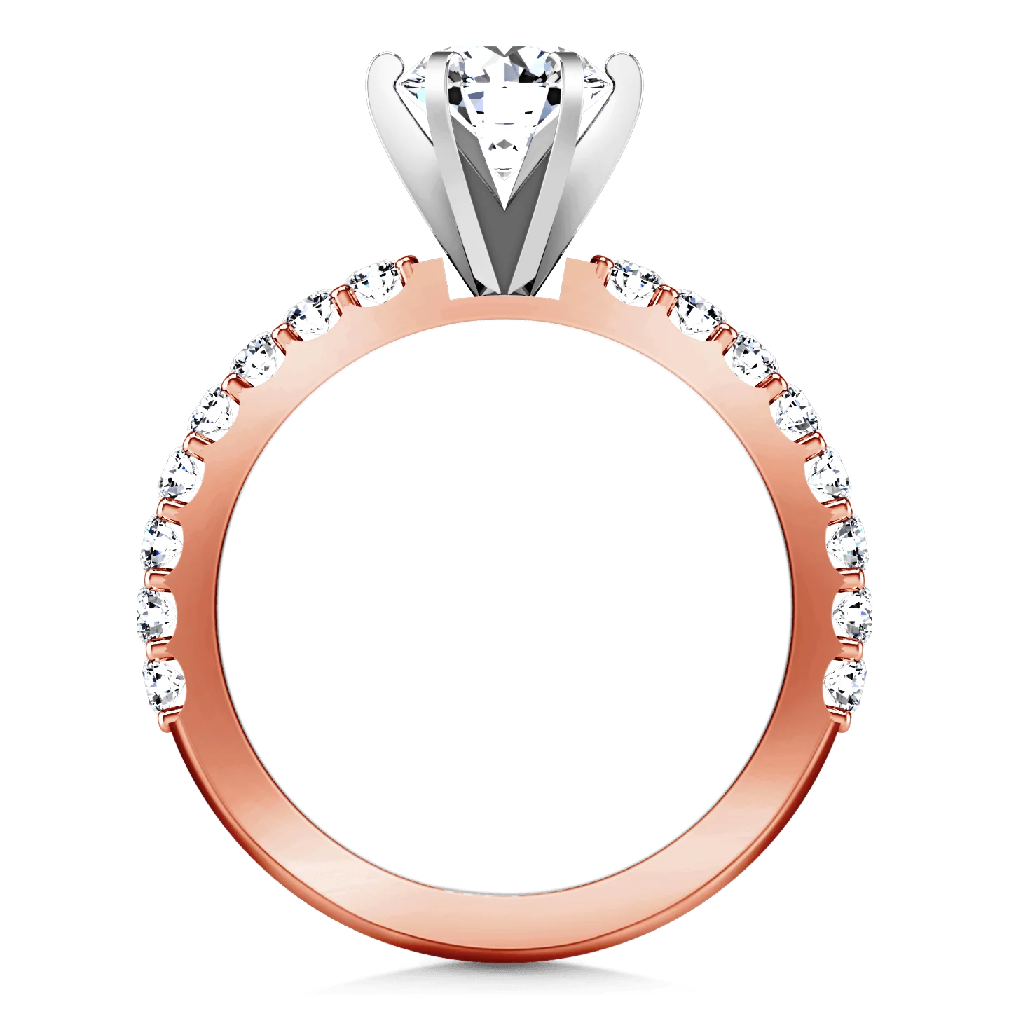 Pave Diamond Engagement Ring Lauren 14K Rose Gold - Image 4