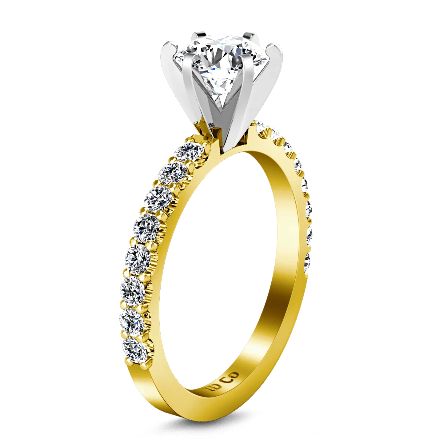 Pave Diamond EngagementRing Lauren 14K Yellow Gold - Image 2