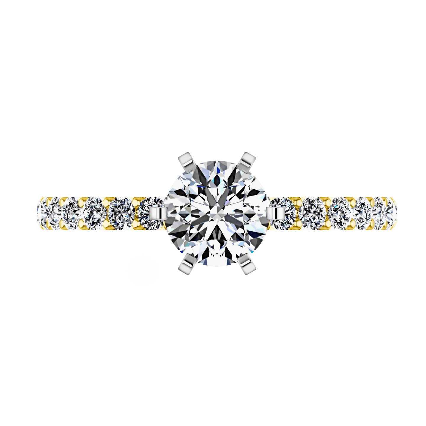 Pave Diamond EngagementRing Lauren 14K Yellow Gold - Image 4