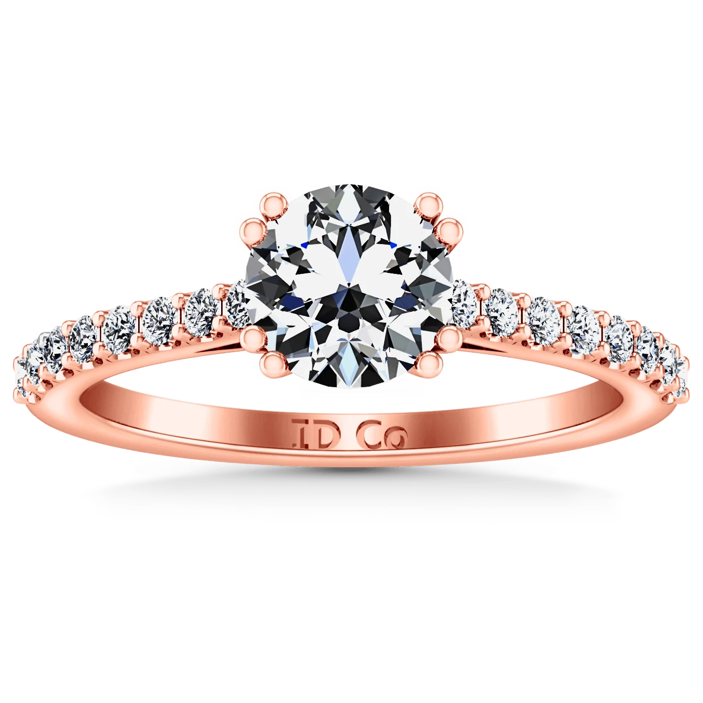 Pave Diamond Engagement Ring Legacy 14K Rose Gold