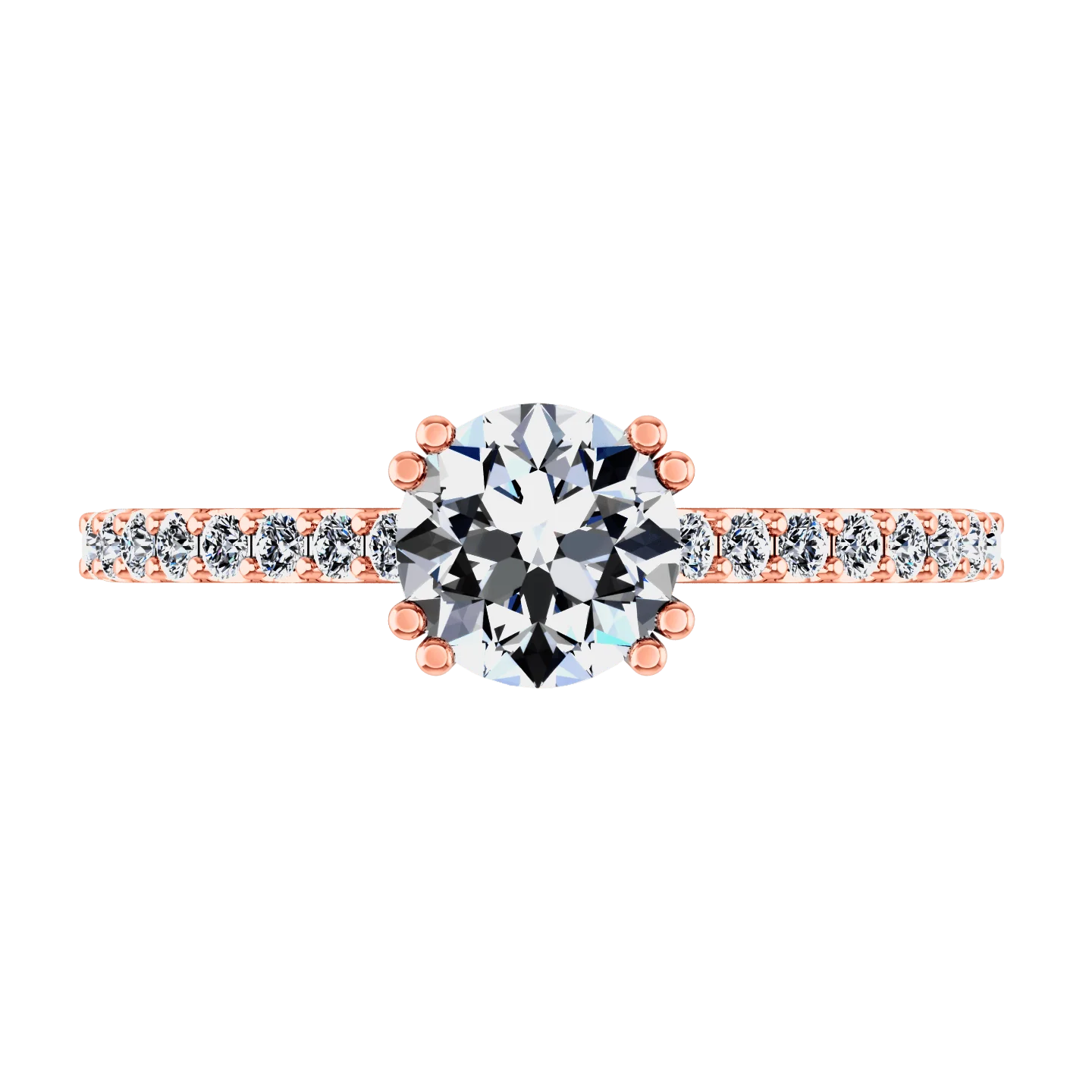 Pave Diamond Engagement Ring Legacy 14K Rose Gold - Image 3