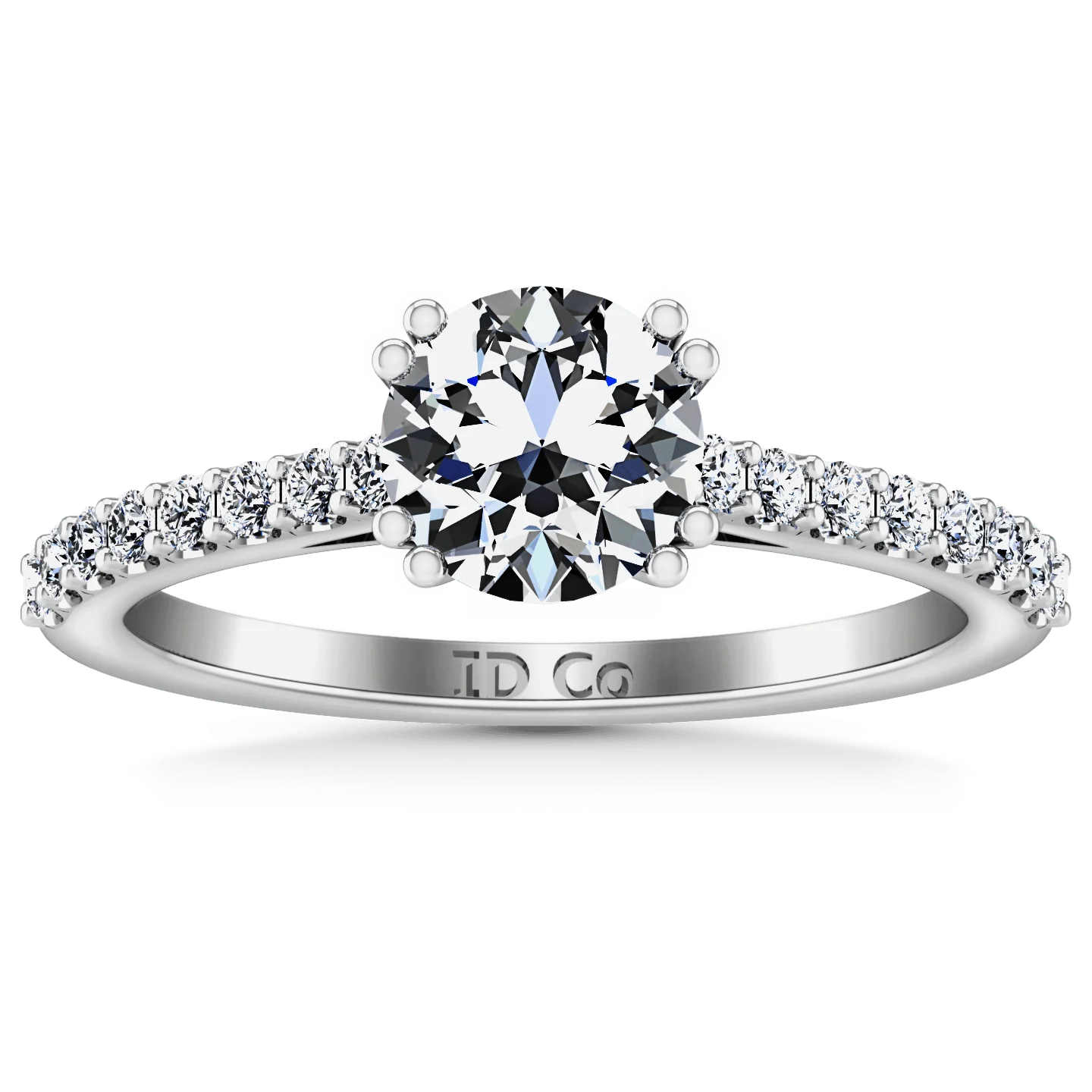 Round Diamond Pave Engagement Ring Legacy 14K White Gold