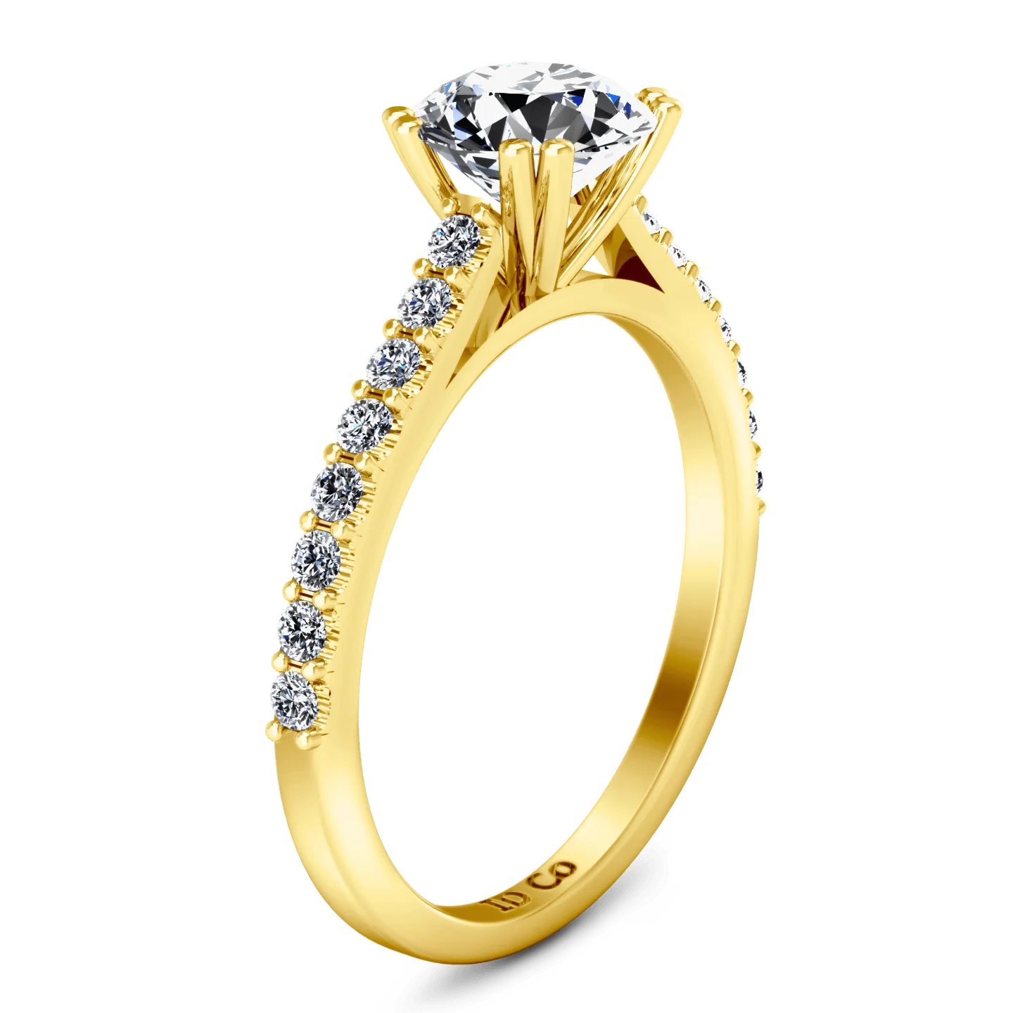Pave Diamond EngagementRing Legacy 14K Yellow Gold - Image 2