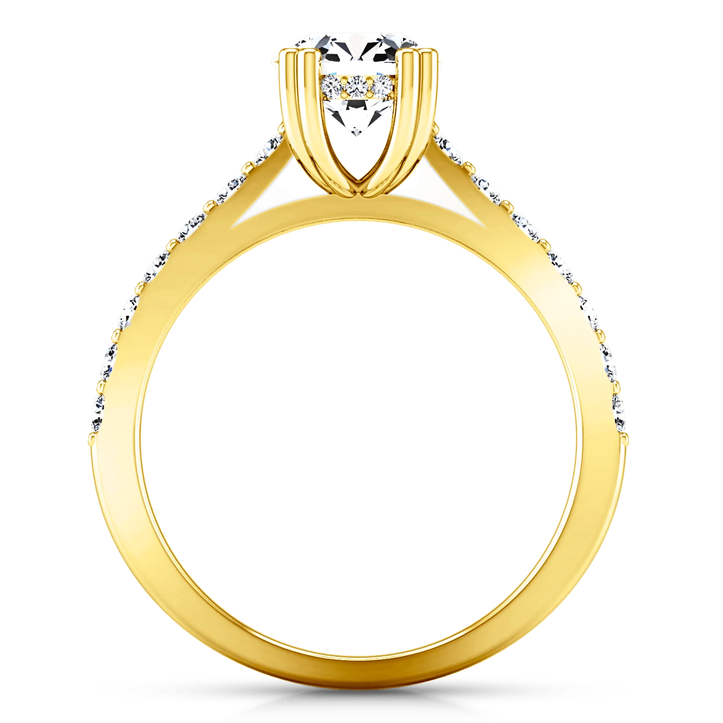 Pave Diamond EngagementRing Michelle 14K Yellow Gold - Image 3