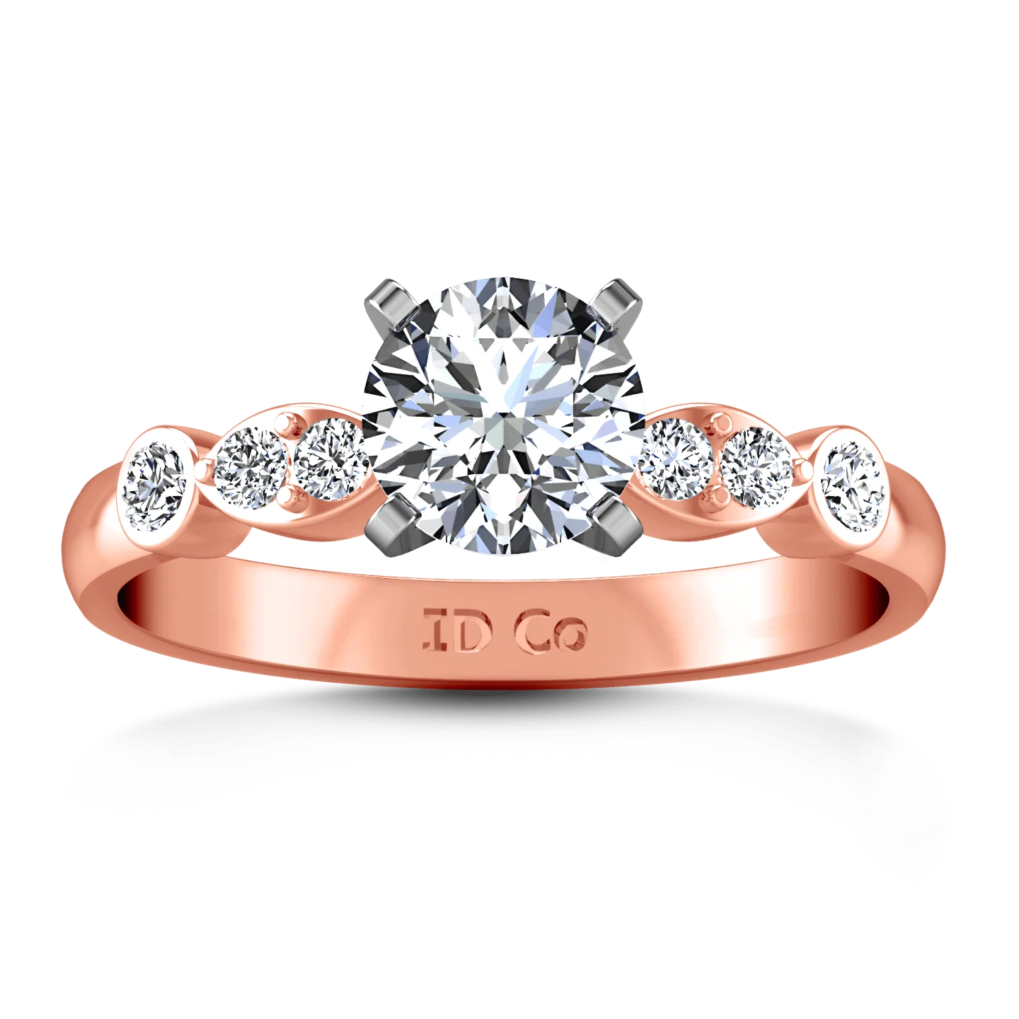 Pave Diamond Engagement Ring Rachel 14K Rose Gold