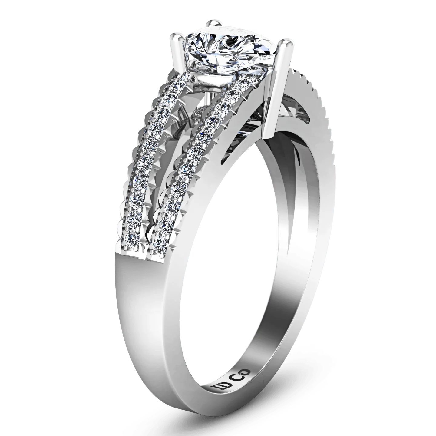 Pave Engagement Ring Season Pear 14K White Gold - Image 2