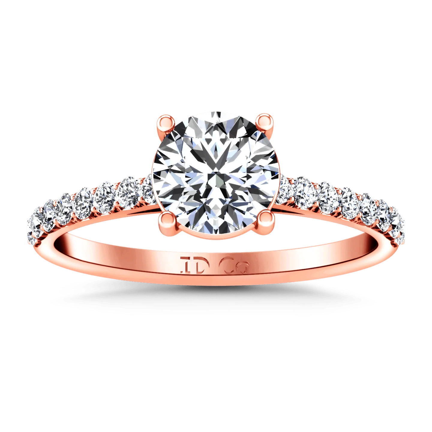 Pave Diamond Engagement Ring Yvette 14K Rose Gold