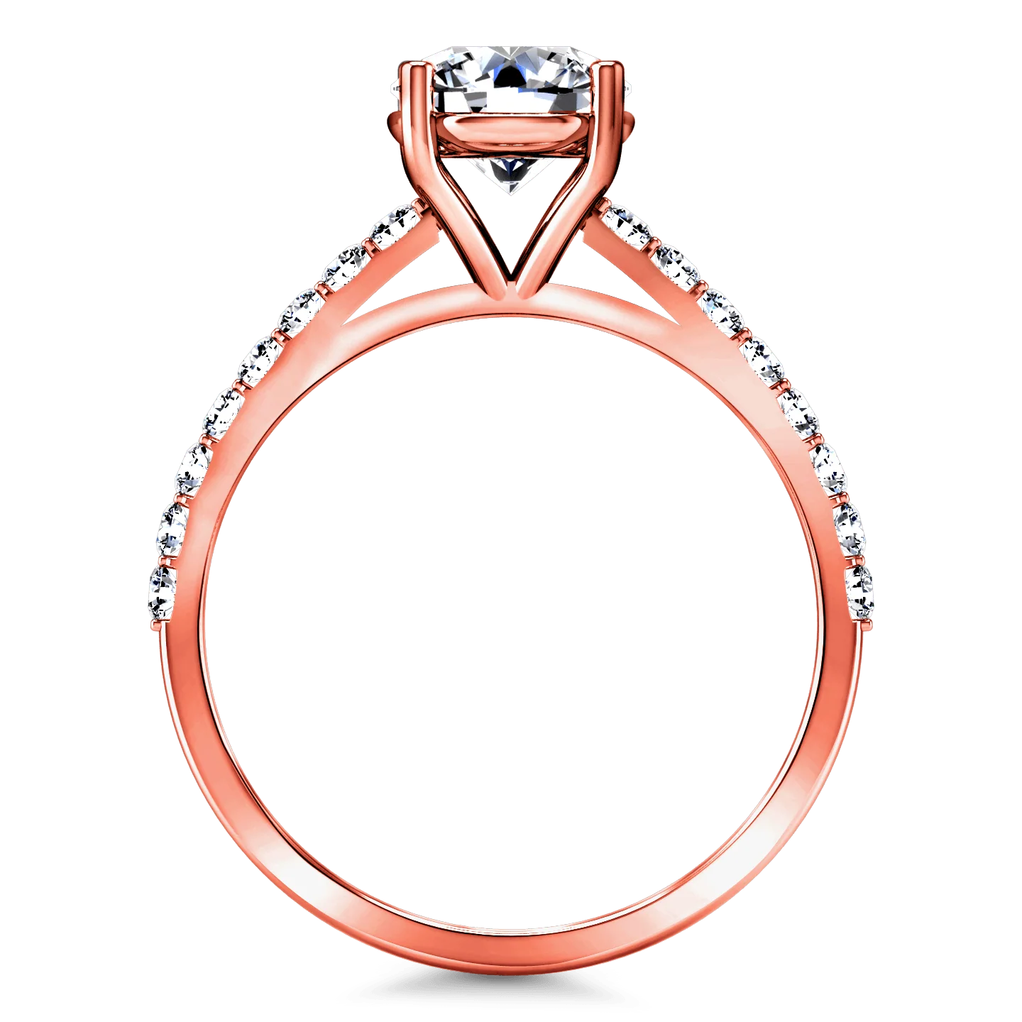 Pave Diamond Engagement Ring Yvette 14K Rose Gold - Image 3