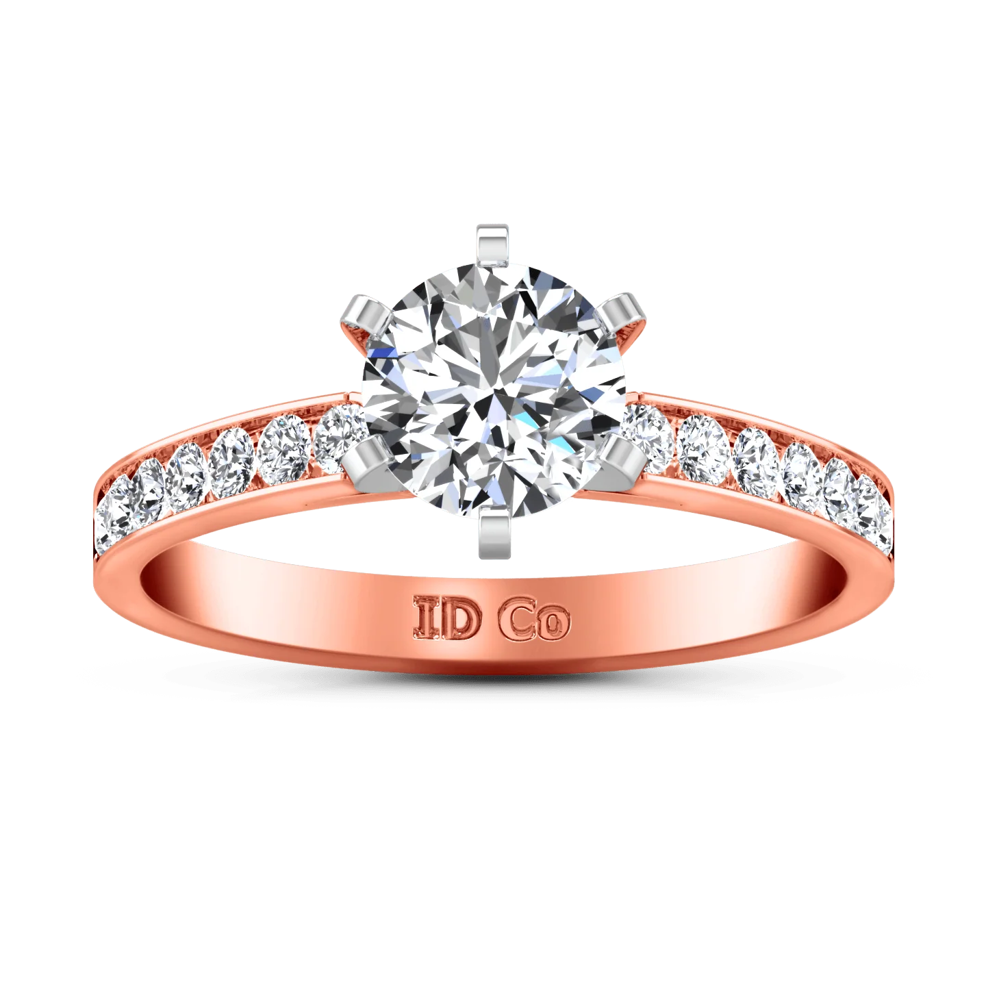 Pave Diamond Engagement Ring Yvonne 14K Rose Gold