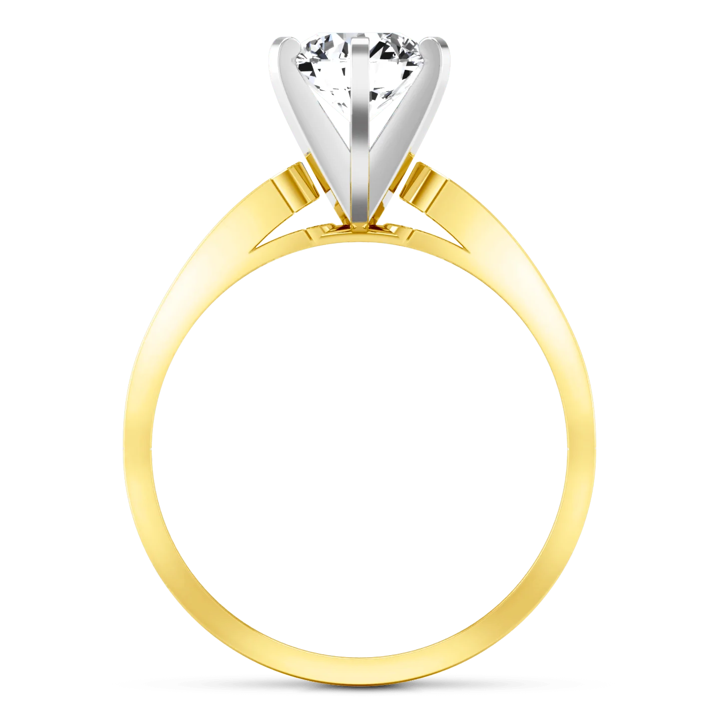Pave Diamond EngagementRing Yvonne 14K Yellow Gold - Image 3