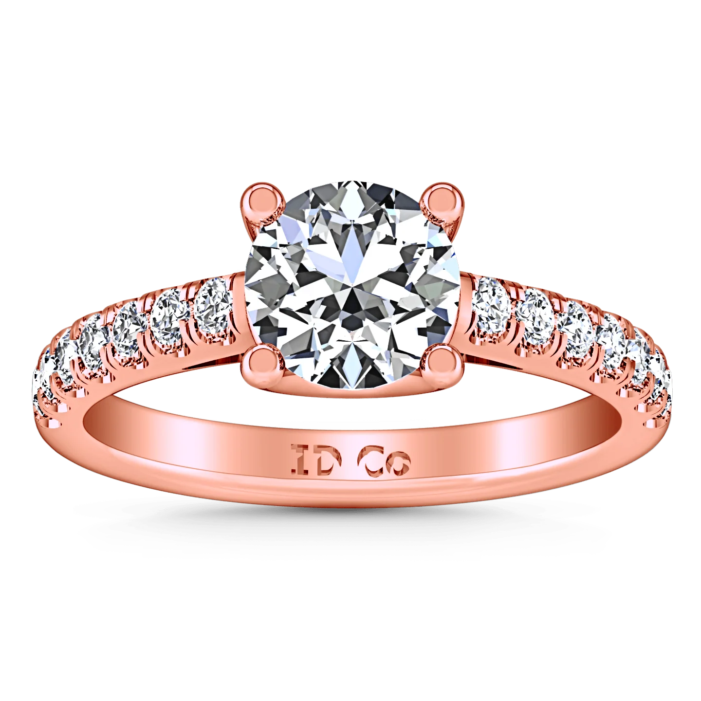 Pave Diamond Engagement Ring Zoe 14K Rose Gold