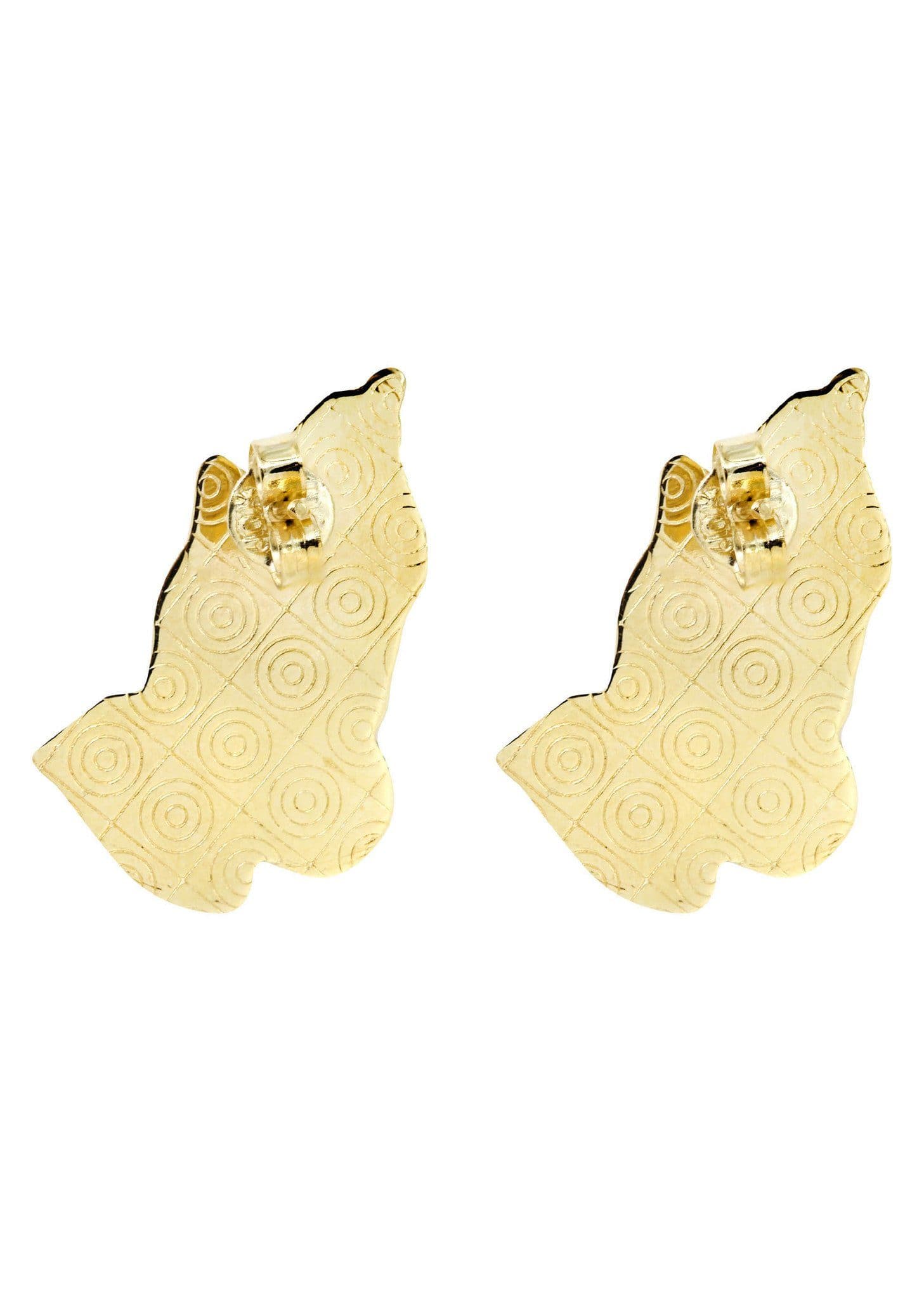 10K Praying Hands Gold Earrings For Men | Appx 1 Inch Wide - Image 2