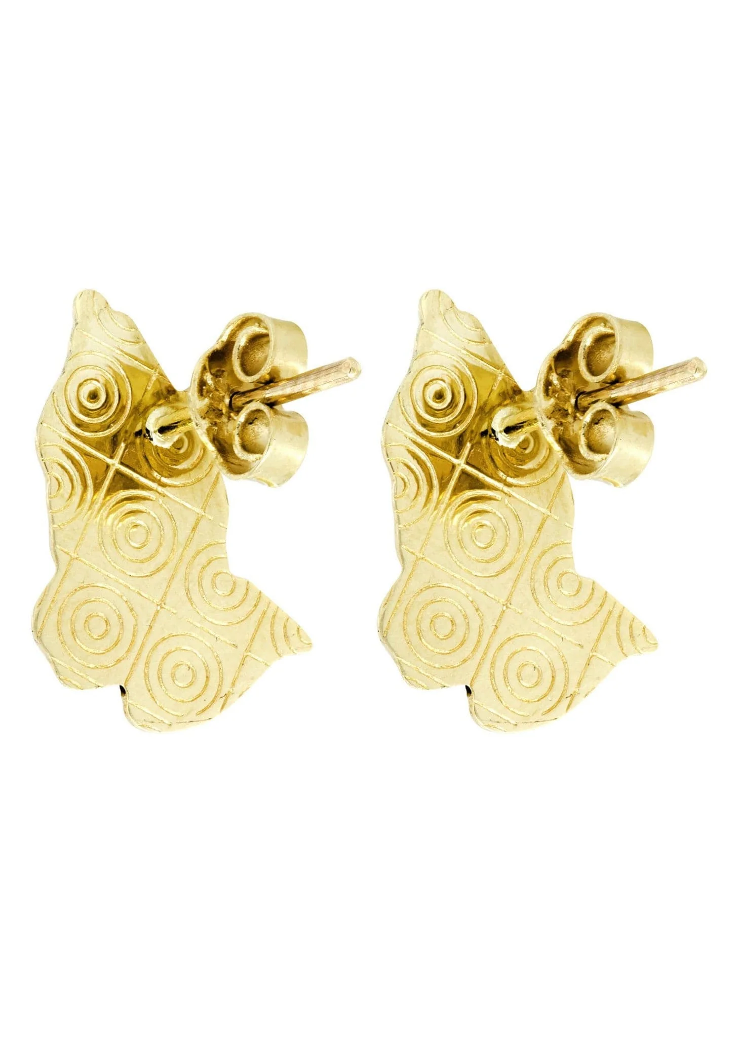 Praying Hands 10K Yellow Gold Studs | Appx. Diameter 0.5 Inches - Image 2