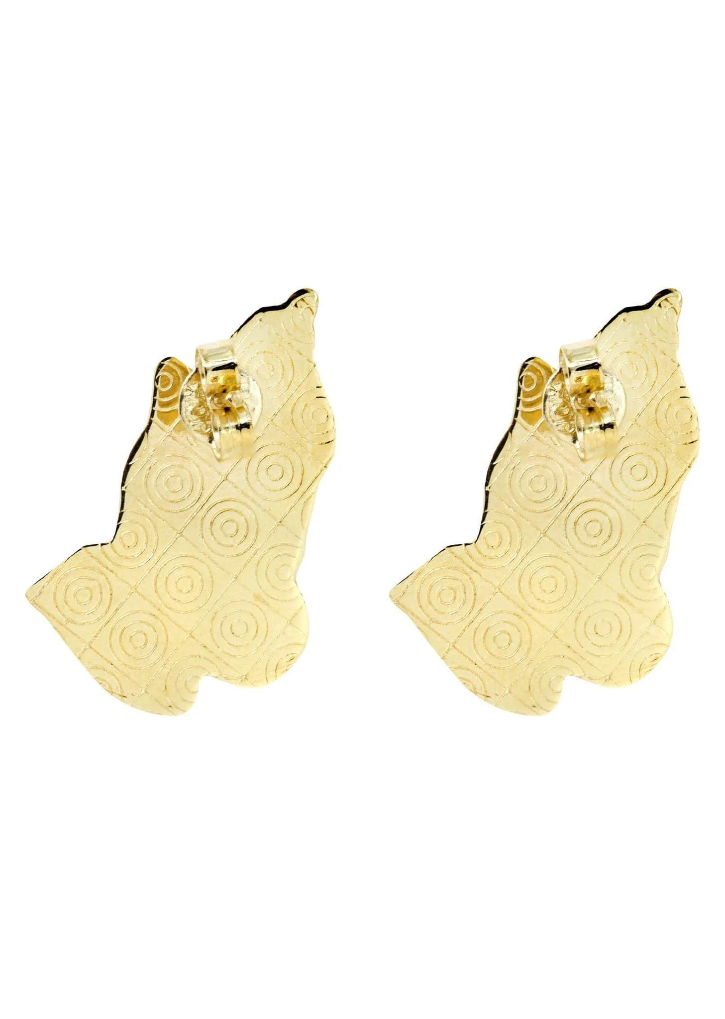 Praying Hands 10K Yellow Gold Studs | Appx. Diameter 1 Inch - Image 2