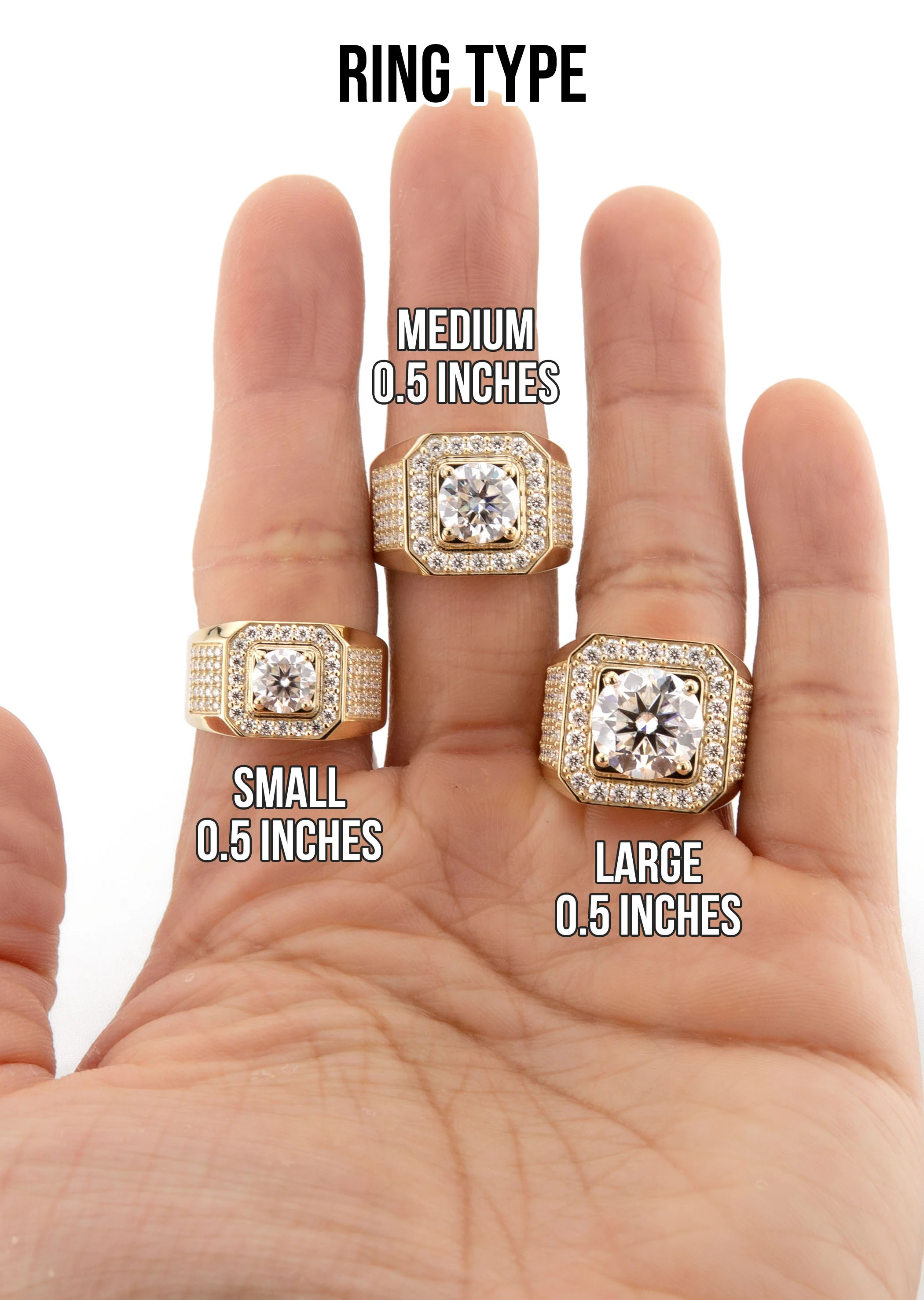 Men's Jewelry - Men's VVS Lab Diamond Ring | Round Brilliant Cut Halo | Yellow Gold - Image 5
