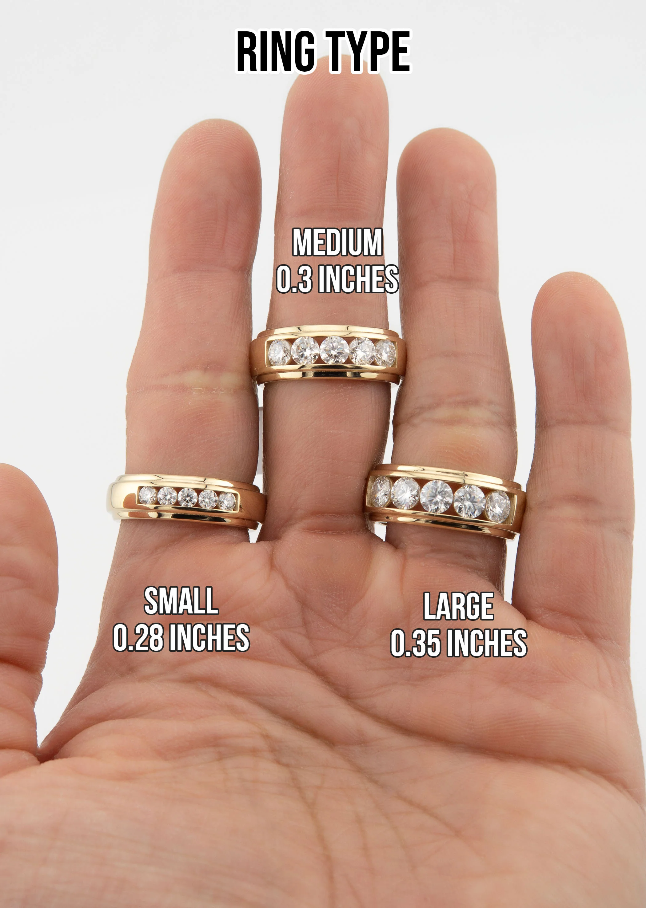 Men's Jewelry - Men's VVS Lab Diamond 5 Stone Wedding Band | Yellow Gold - Image 5