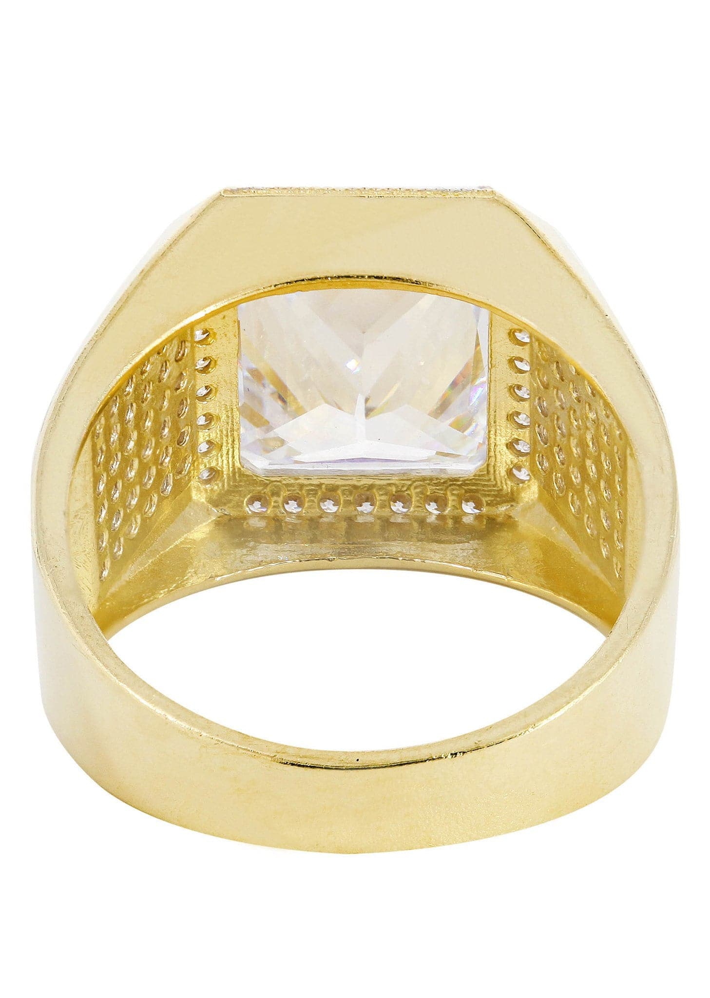 Rock Crystal  10K Gold Mens Ring | 10.43 Grams - Image 2