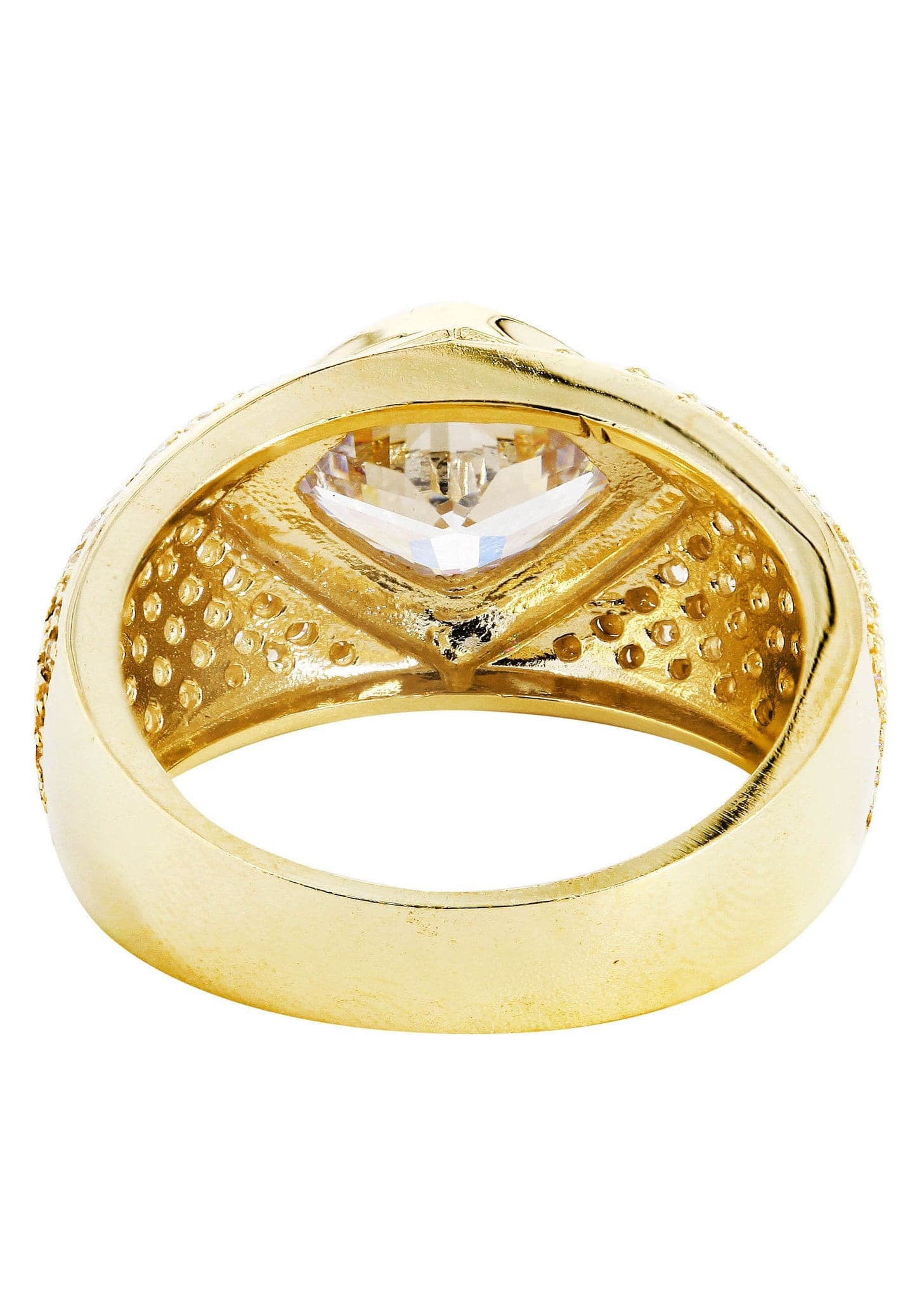 Rock Crystal  10K Gold Mens Ring | 11.4 Grams - Image 2