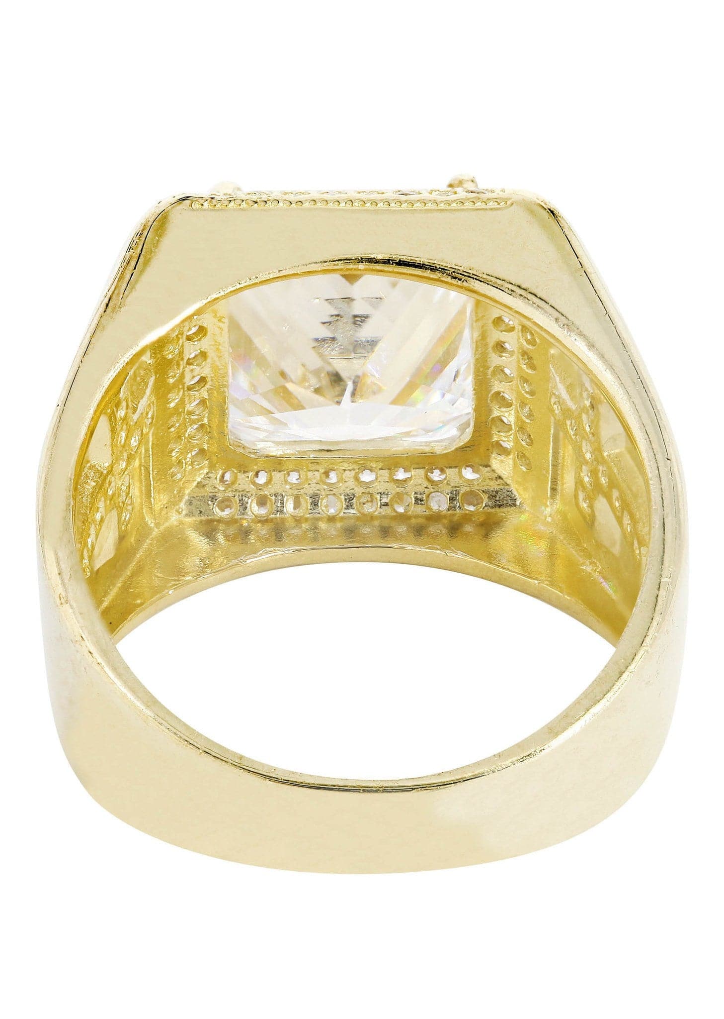 Rock Crystal  10K Gold Mens Ring | 11.8 Grams - Image 2
