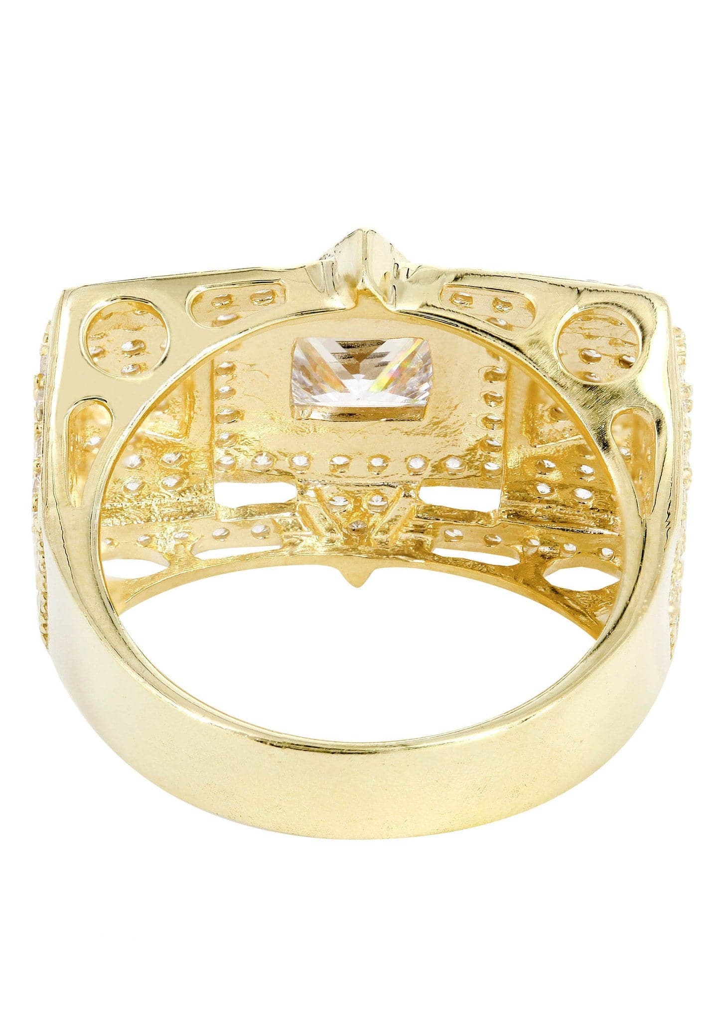 Rock Crystal  10K Gold Mens Ring | 12.9 Grams - Image 2