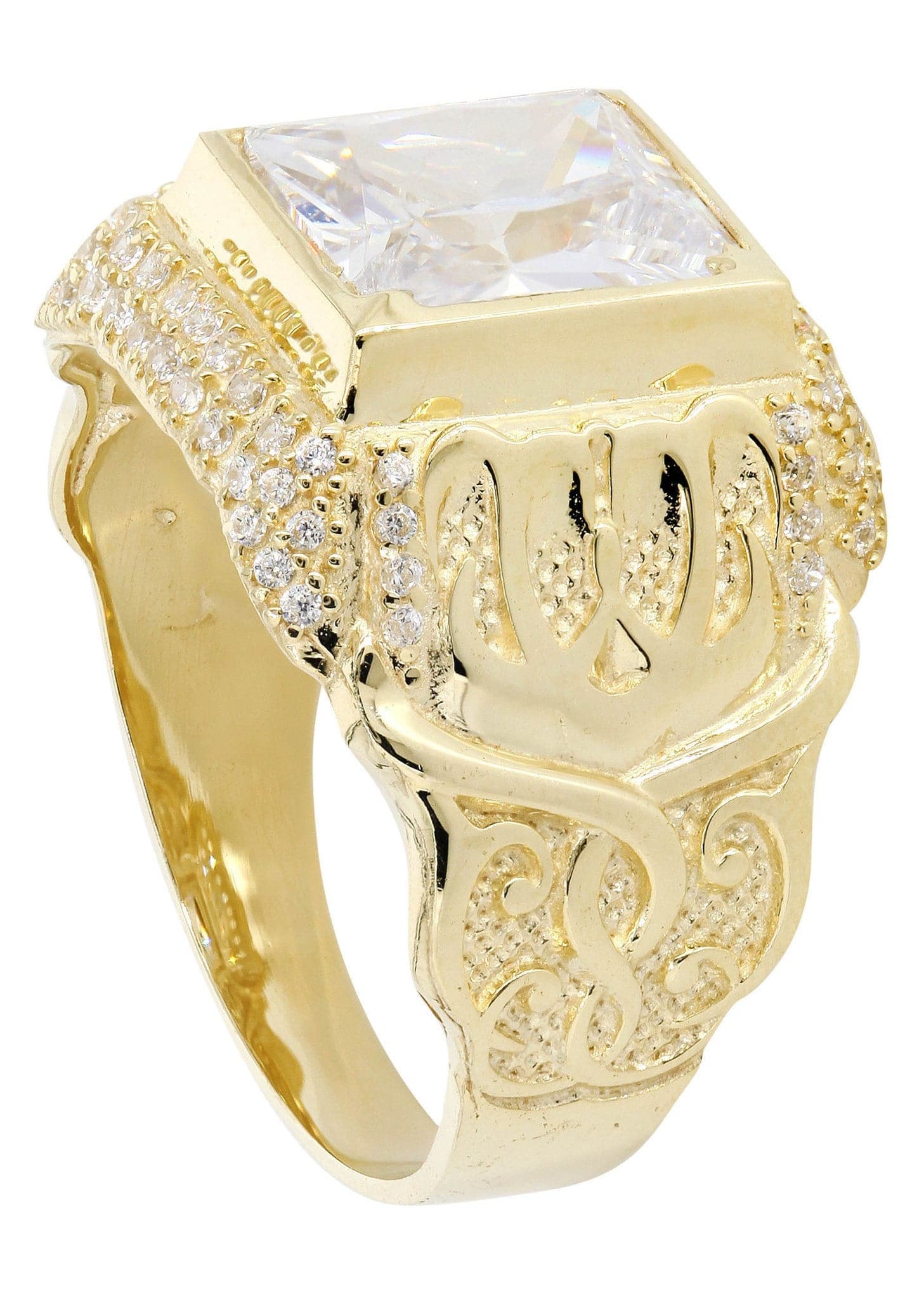 Rock Crystal  10K Gold Mens Ring | 7.7 Grams - Image 3