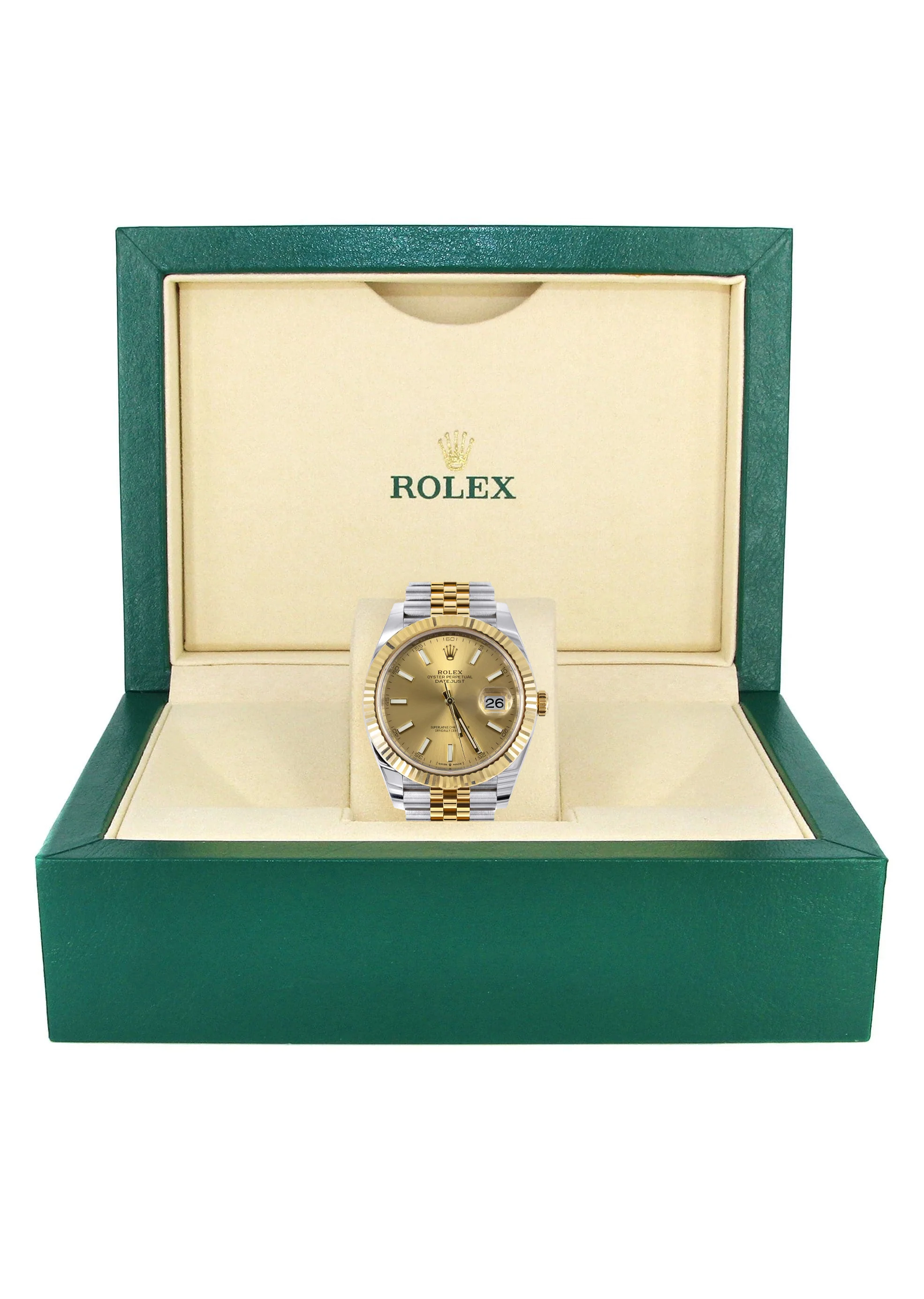 ROLEX DATEJUST 41 MM | 18K YELLOW GOLD & STEEL WATCH | JUBILEE BAND | CHAMPAGNE INDEX - Image 5