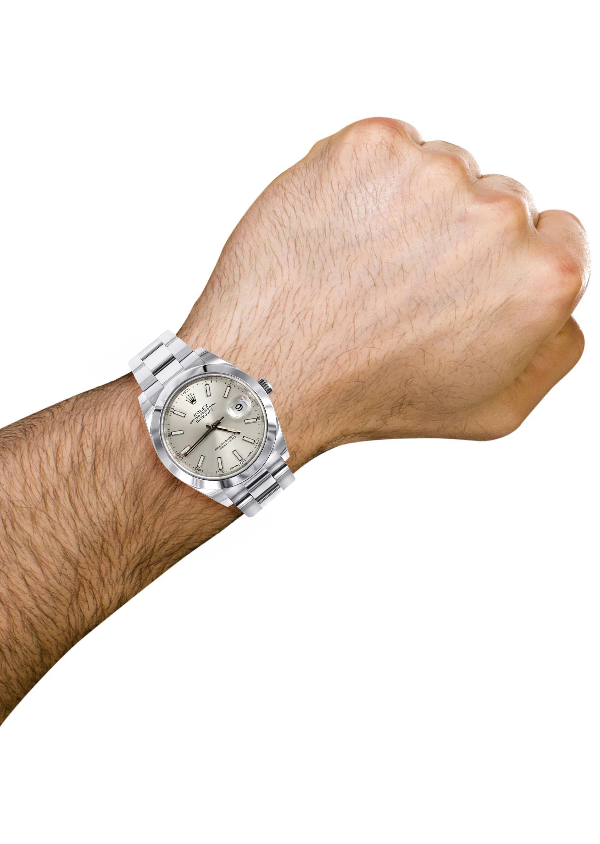 ROLEX DATEJUST 41 MM | OYSTER STEEL WATCH | SILVER DIAL| 126300 | SMOOTH BEZEL - Image 4