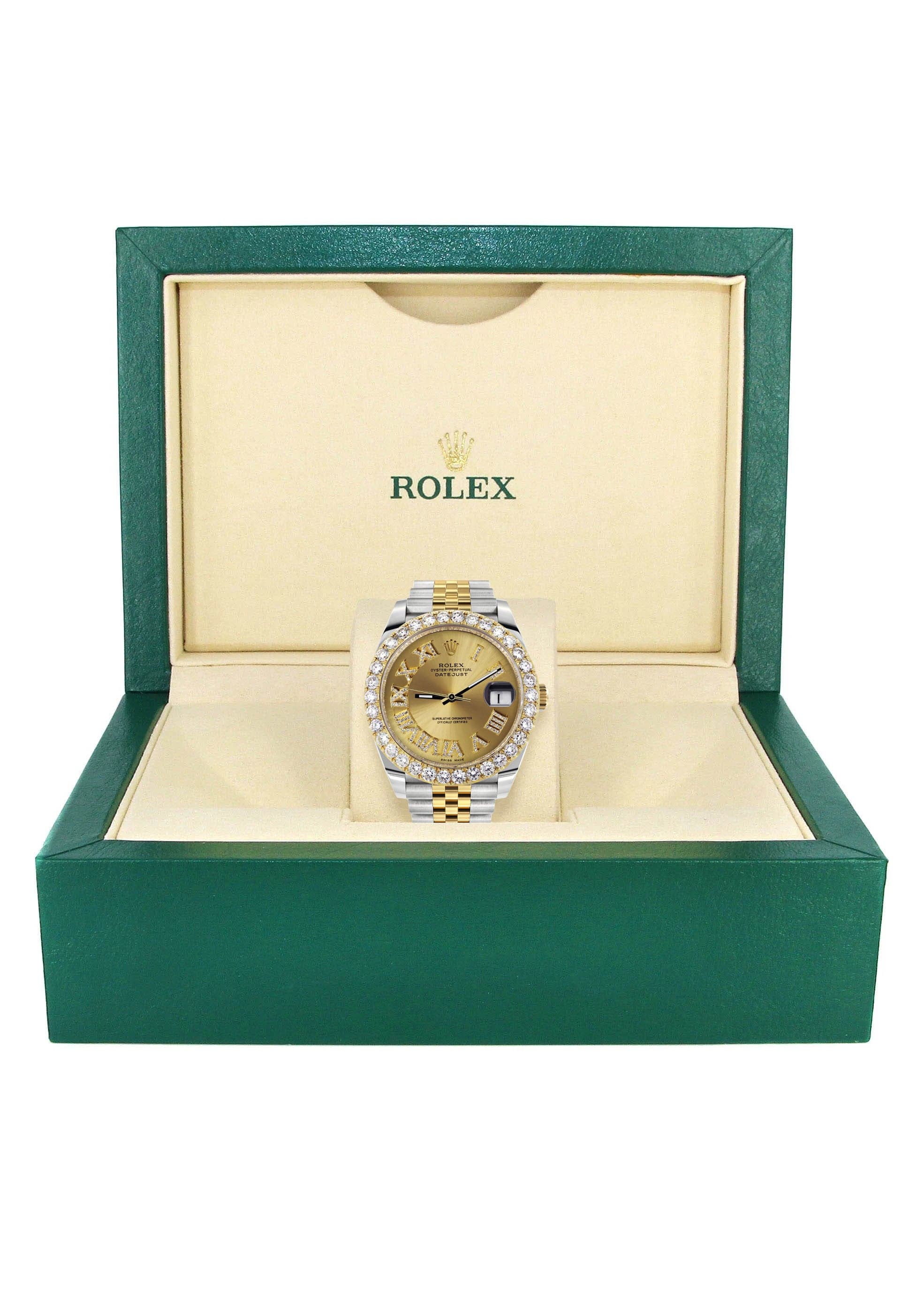 Rolex Datejust 41 Watch | 41 MM | 18K Yellow Gold & Stainless Steel | Custom Gold Roman Dial | Jubilee Band - Image 5