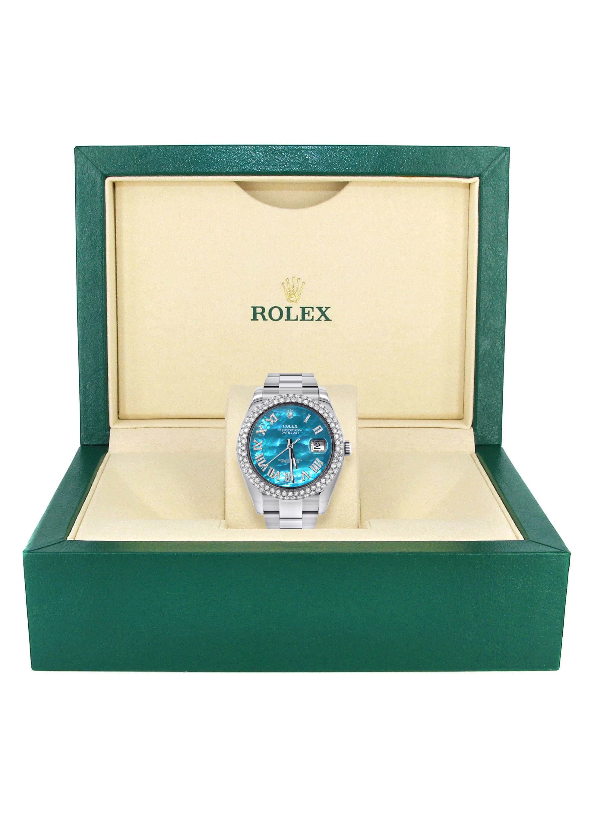 Rolex Datejust II Watch | 41 MM | Aquamarine Mother of Pearl Dial | Two Row | Oyster Band - Image 6