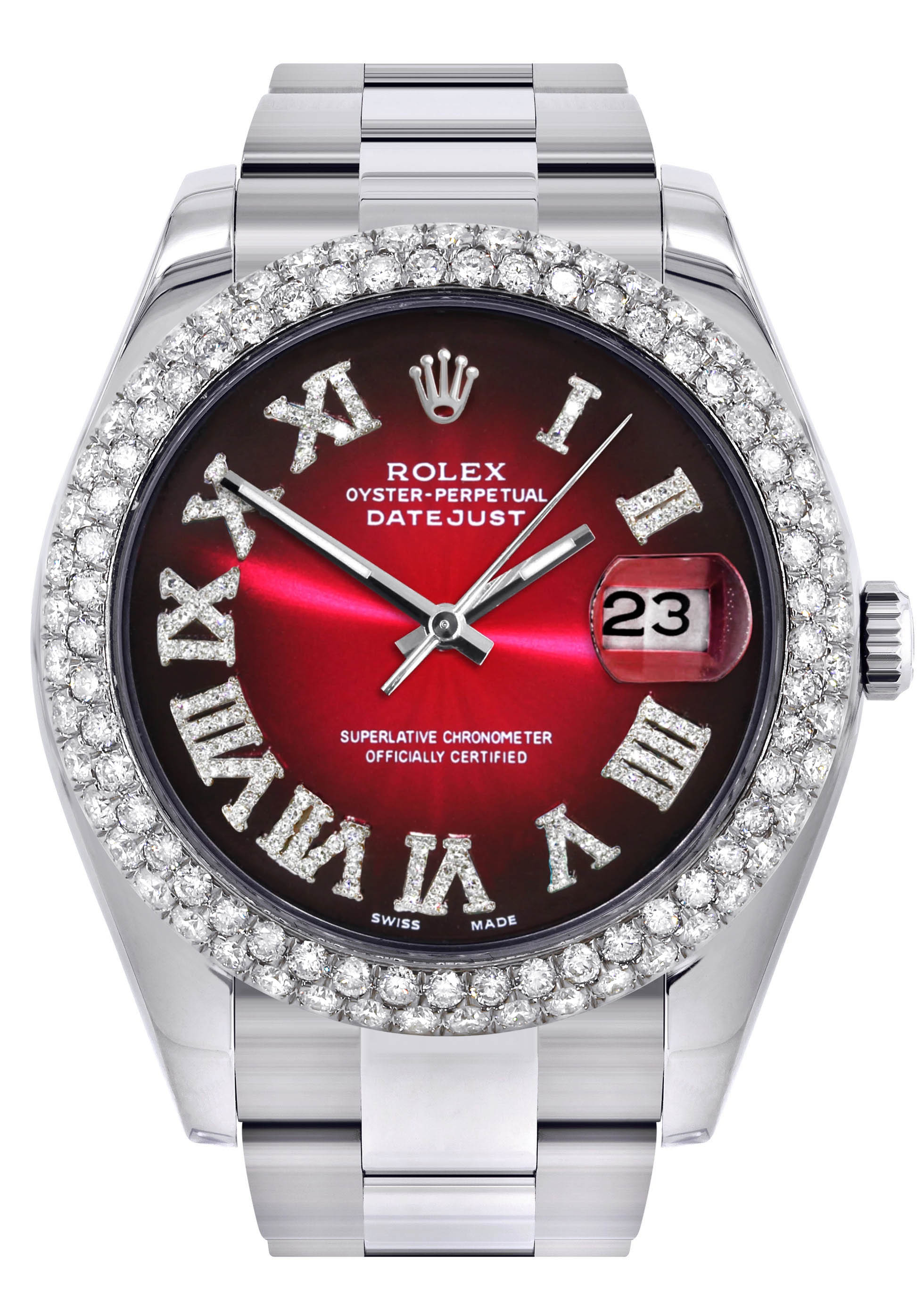 Rolex Datejust II Watch | 41 MM | Black Red Roman Numeral Dial | Two Row | Oyster Band