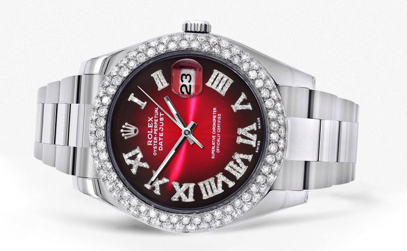 Rolex Datejust II Watch | 41 MM | Black Red Roman Numeral Dial | Two Row | Oyster Band - Image 2