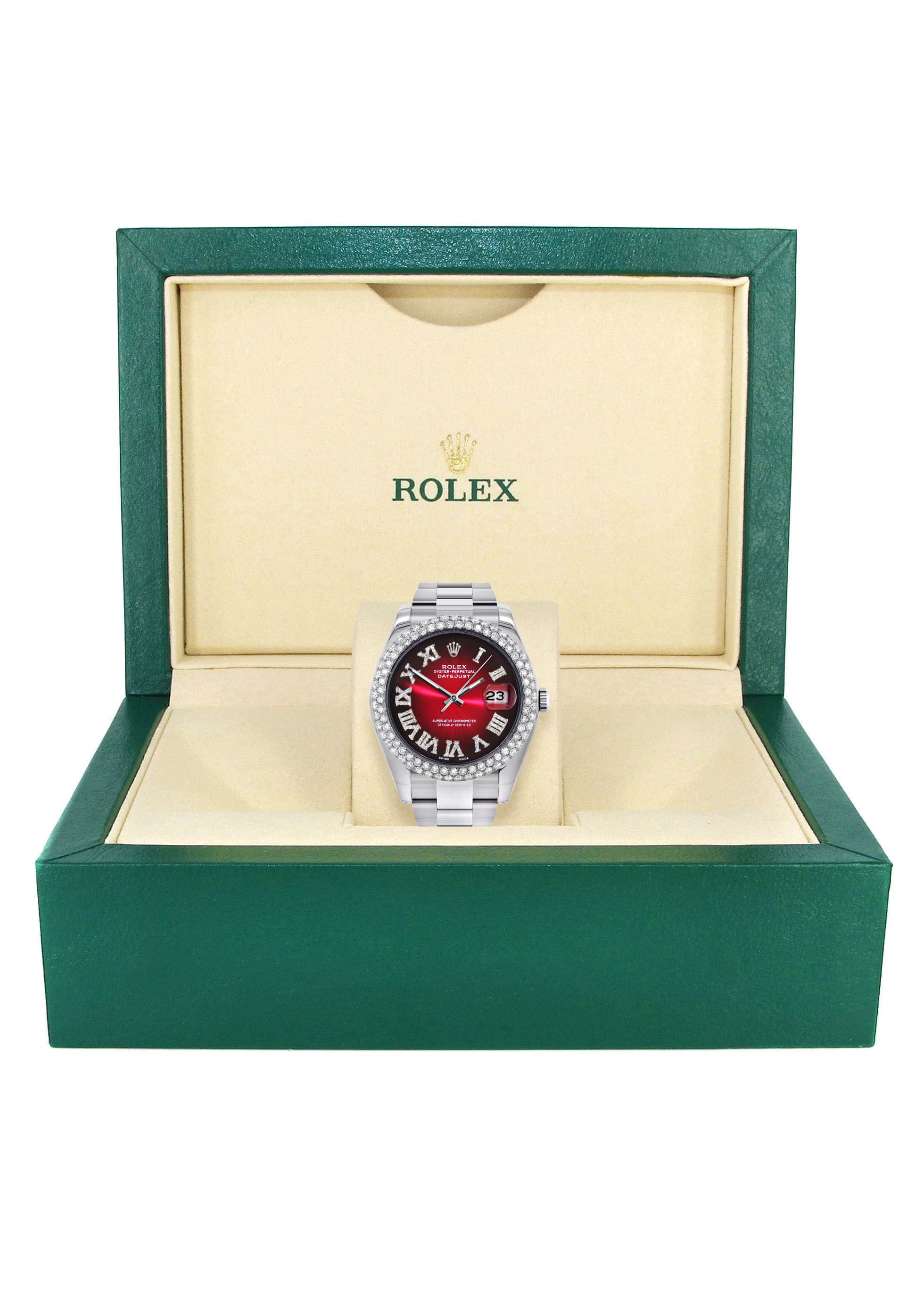 Rolex Datejust II Watch | 41 MM | Black Red Roman Numeral Dial | Two Row | Oyster Band - Image 6