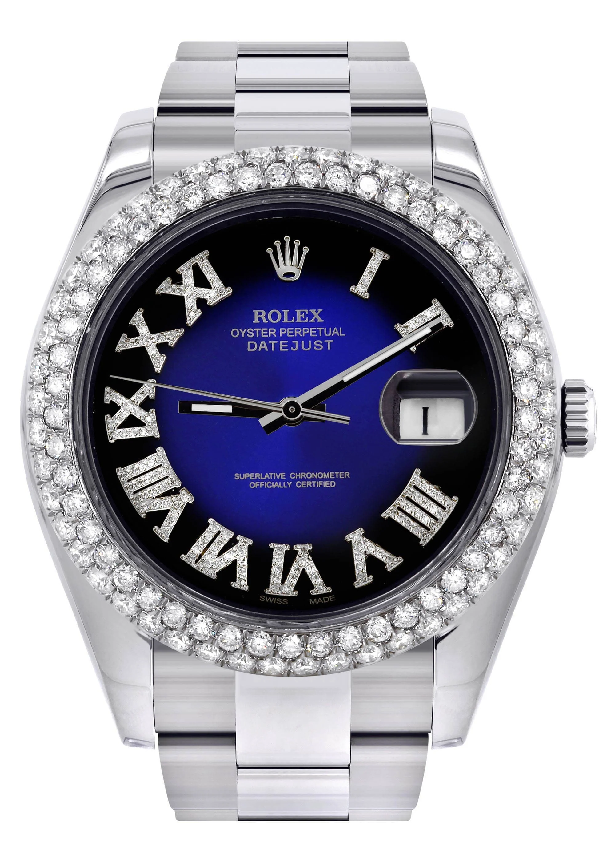 Rolex Datejust II Watch | 41 MM | Blue Black Roman Numeral Dial | Two Row | Oyster Band