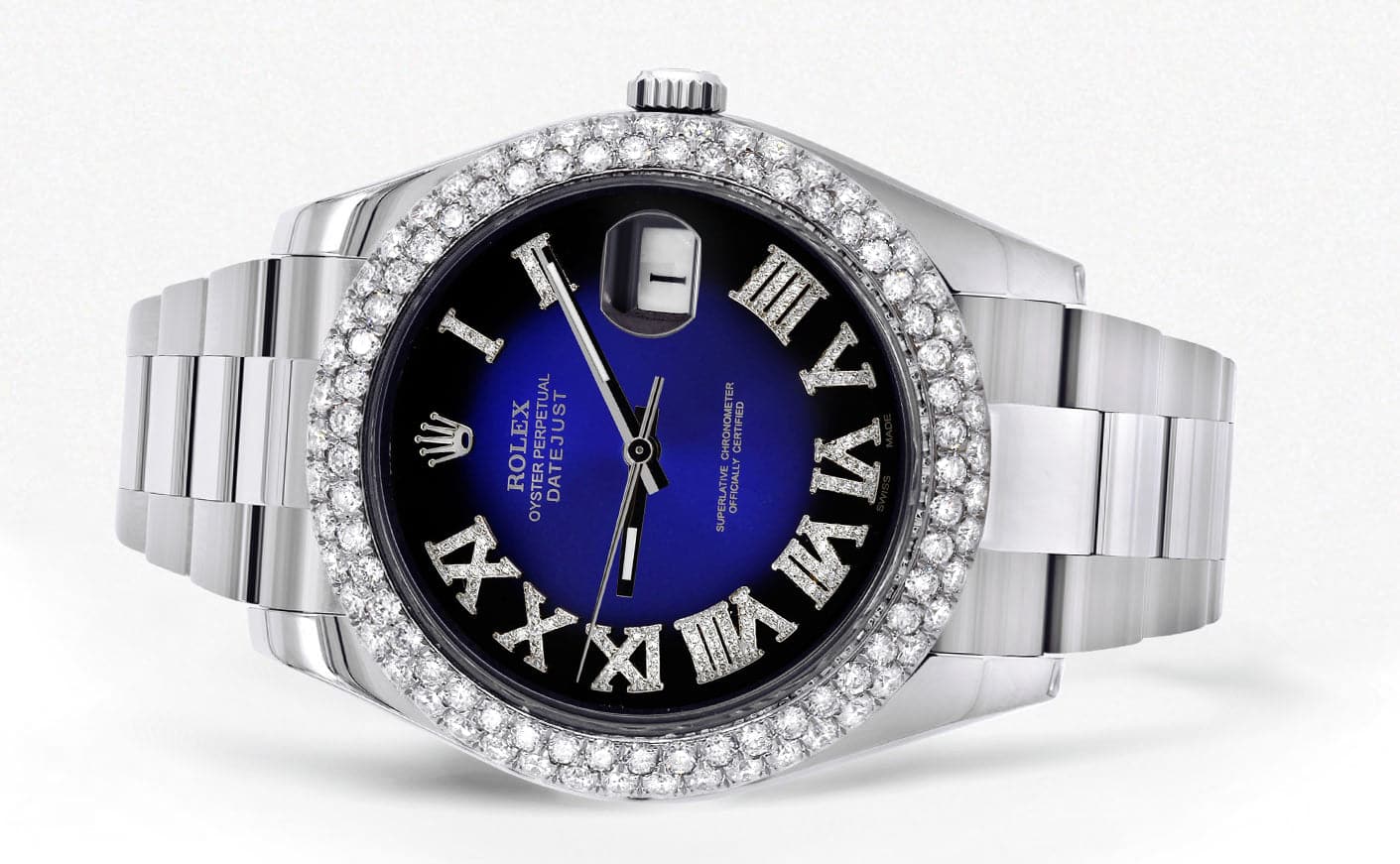Rolex Datejust II Watch | 41 MM | Blue Black Roman Numeral Dial | Two Row | Oyster Band - Image 2