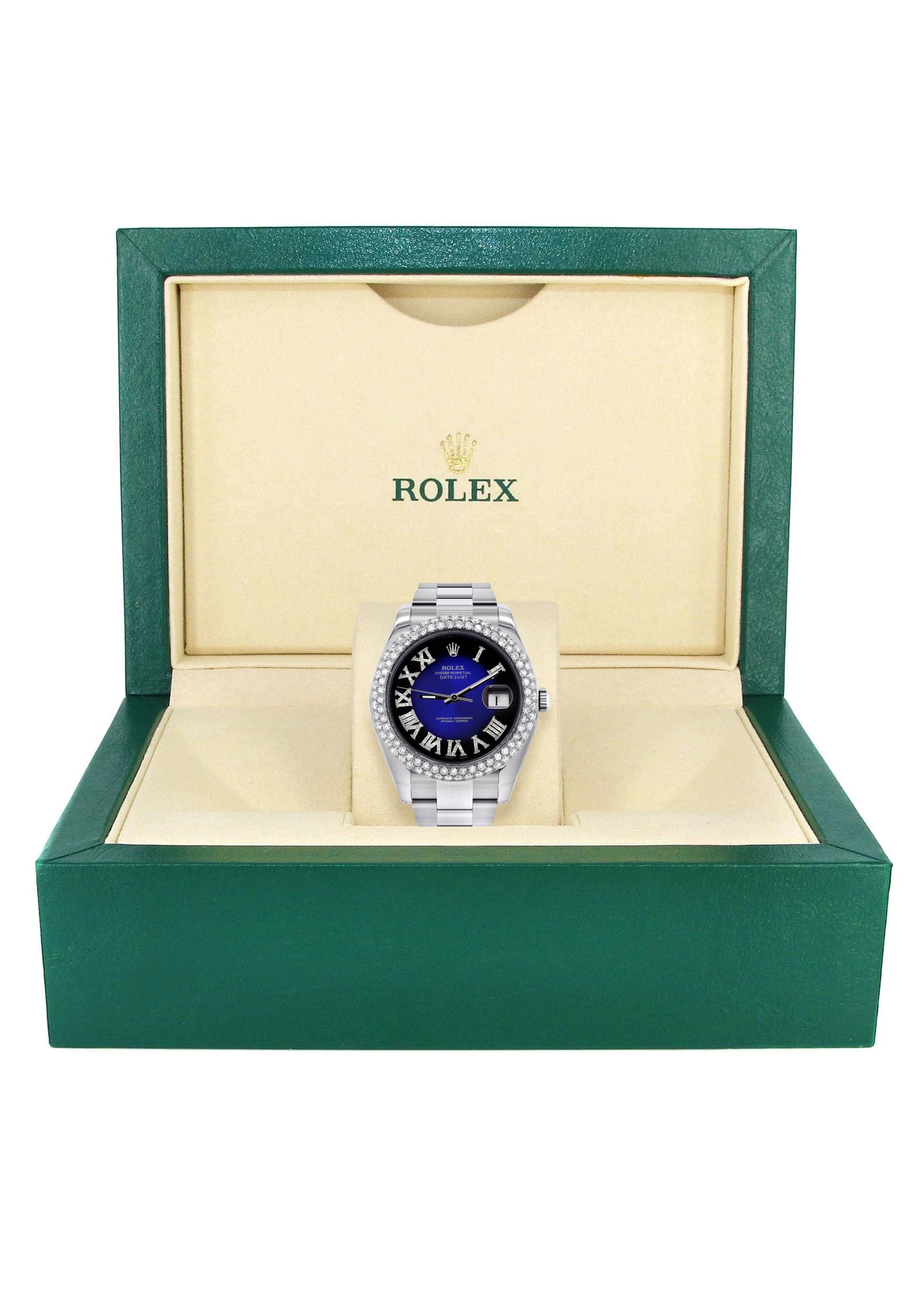 Rolex Datejust II Watch | 41 MM | Blue Black Roman Numeral Dial | Two Row | Oyster Band - Image 4