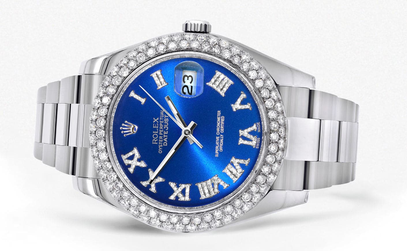 Rolex Datejust II Watch | 41 MM | Blue Roman Numeral Dial | Two Row | Oyster Band - Image 2