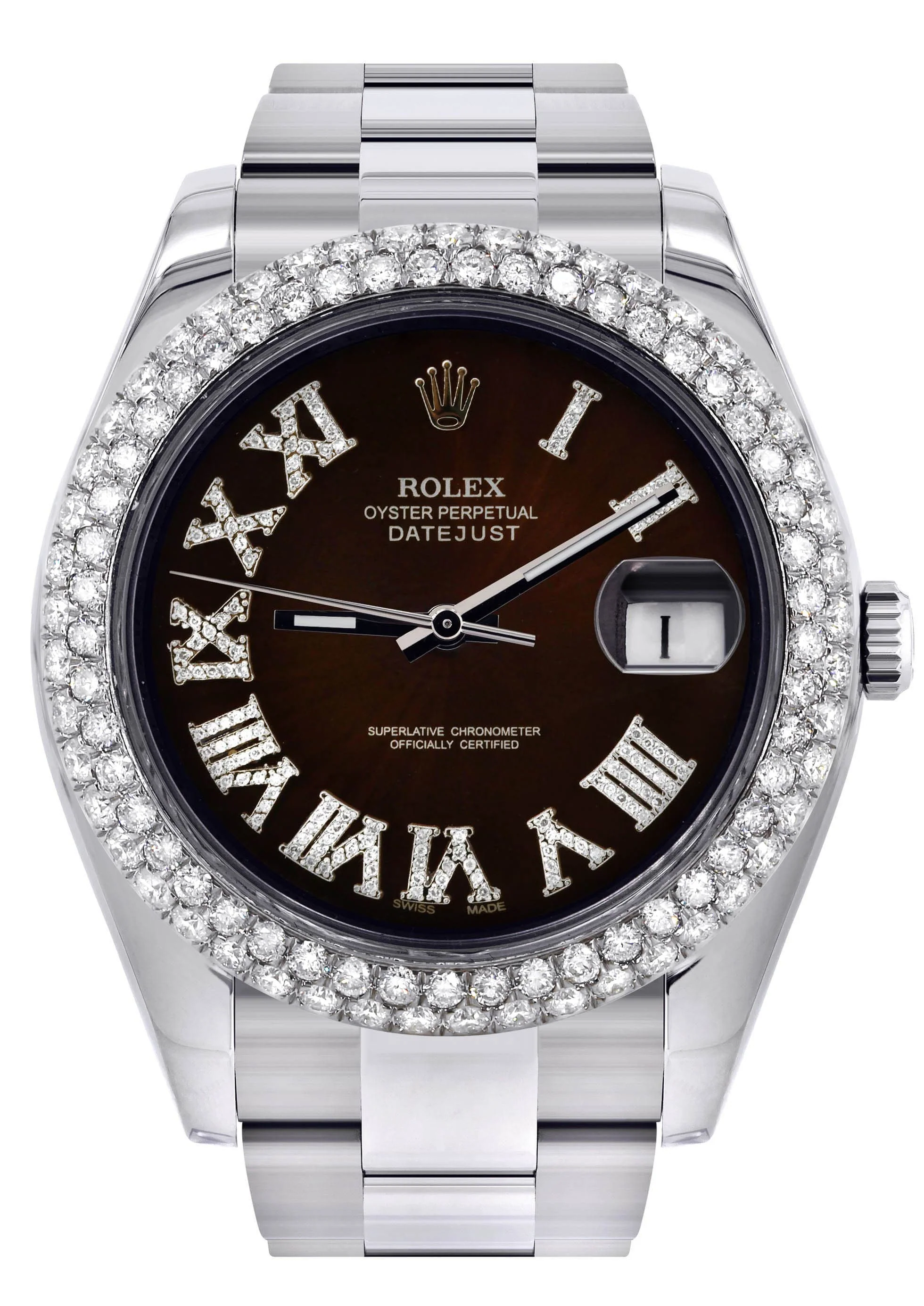 Rolex Datejust II Watch | 41 MM | Brown Black Roman Numeral Dial | Two Row | Oyster Band