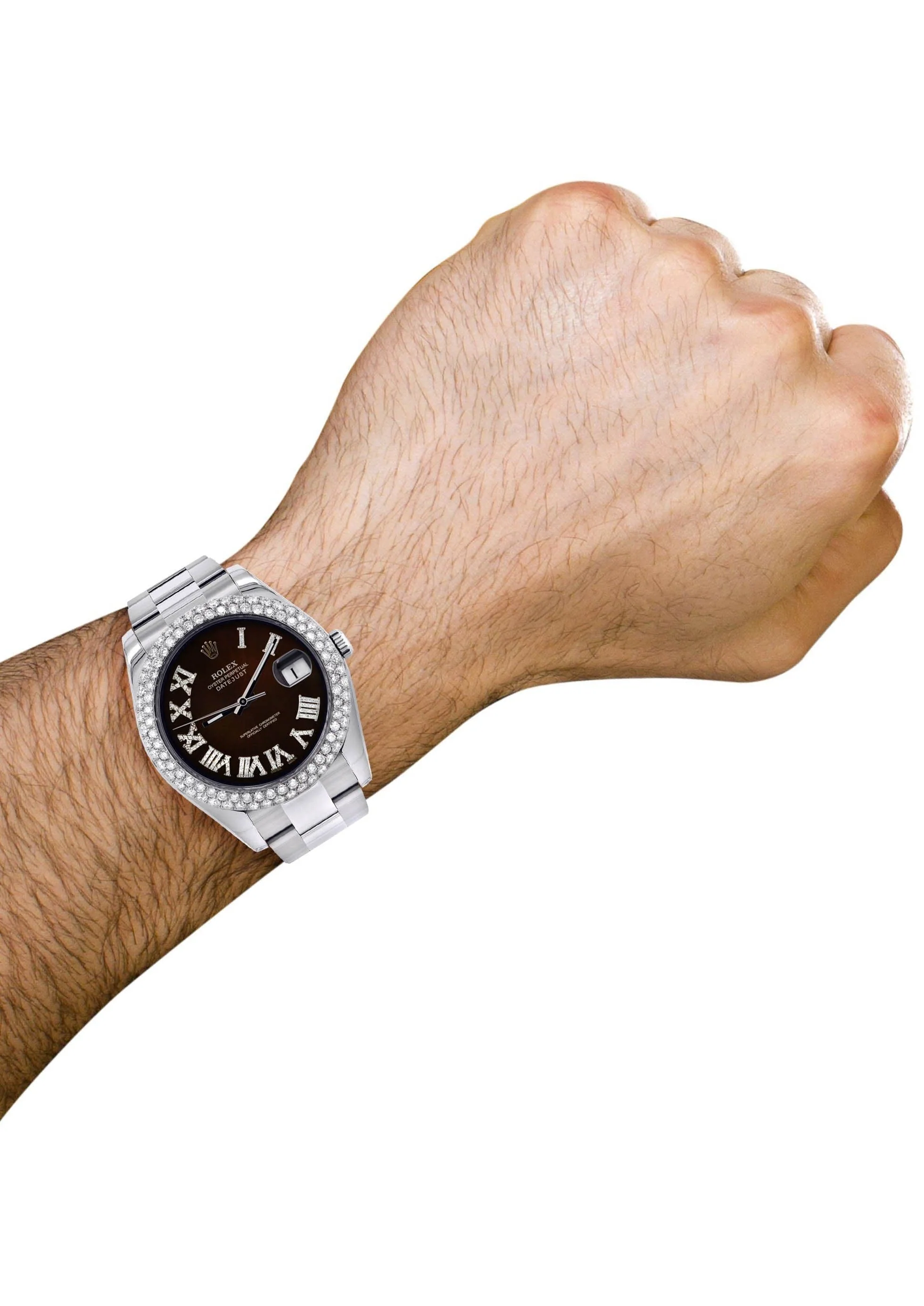 Rolex Datejust II Watch | 41 MM | Brown Black Roman Numeral Dial | Two Row | Oyster Band - Image 3