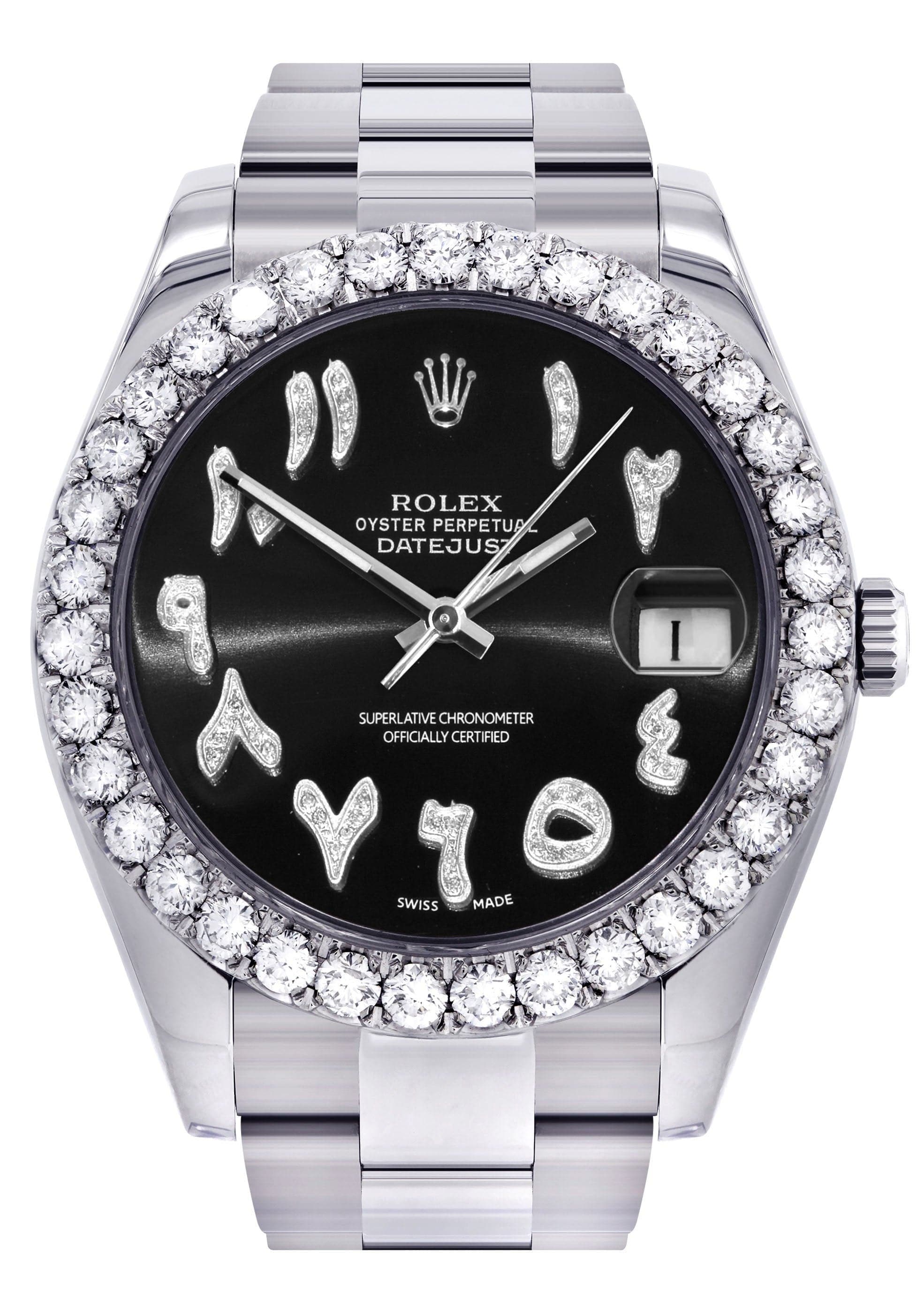 Rolex Datejust II Watch | 41 MM | Custom Black Arabic Dial | Oyster Band